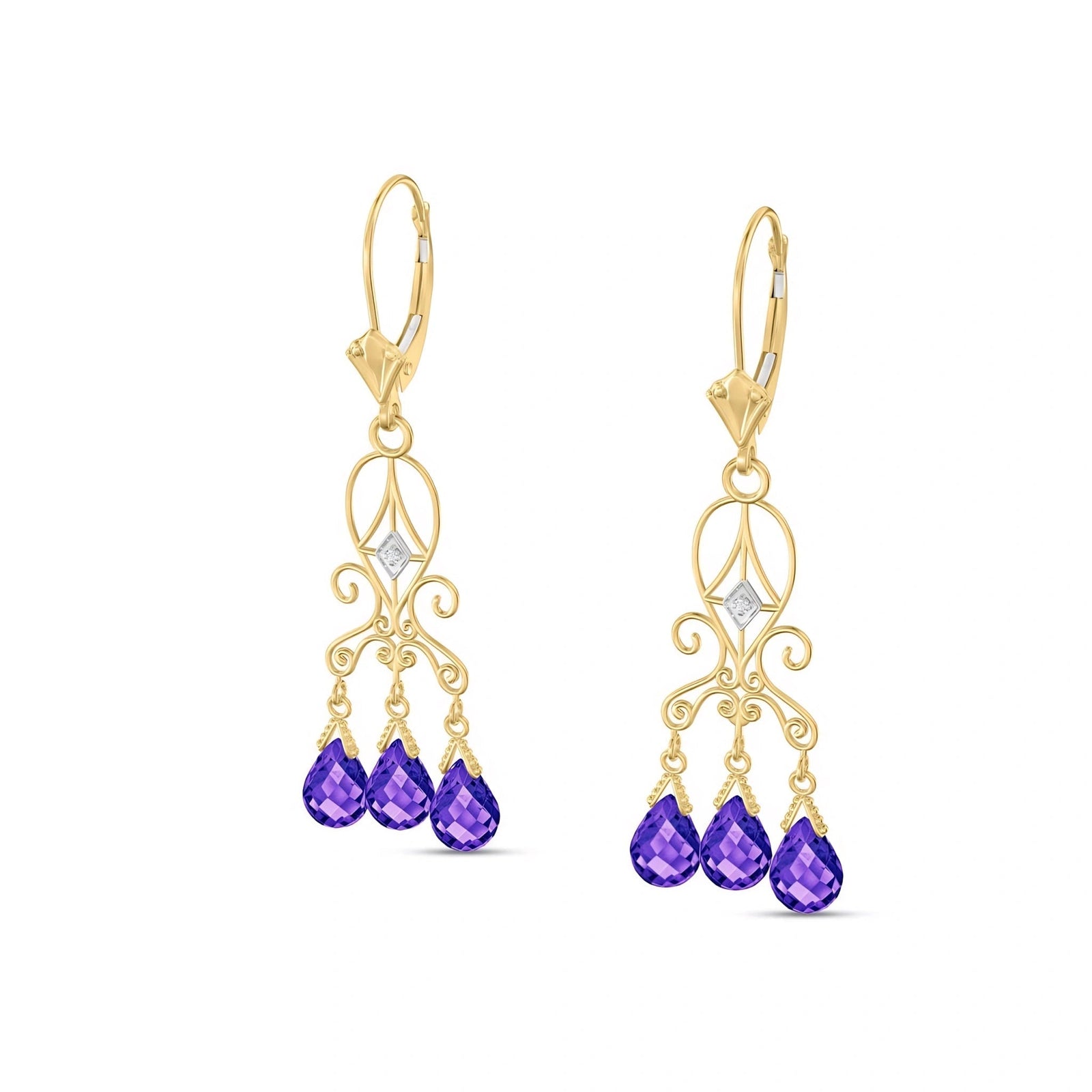Yellow Gold Amethyst & Diamond — Mariagaia
