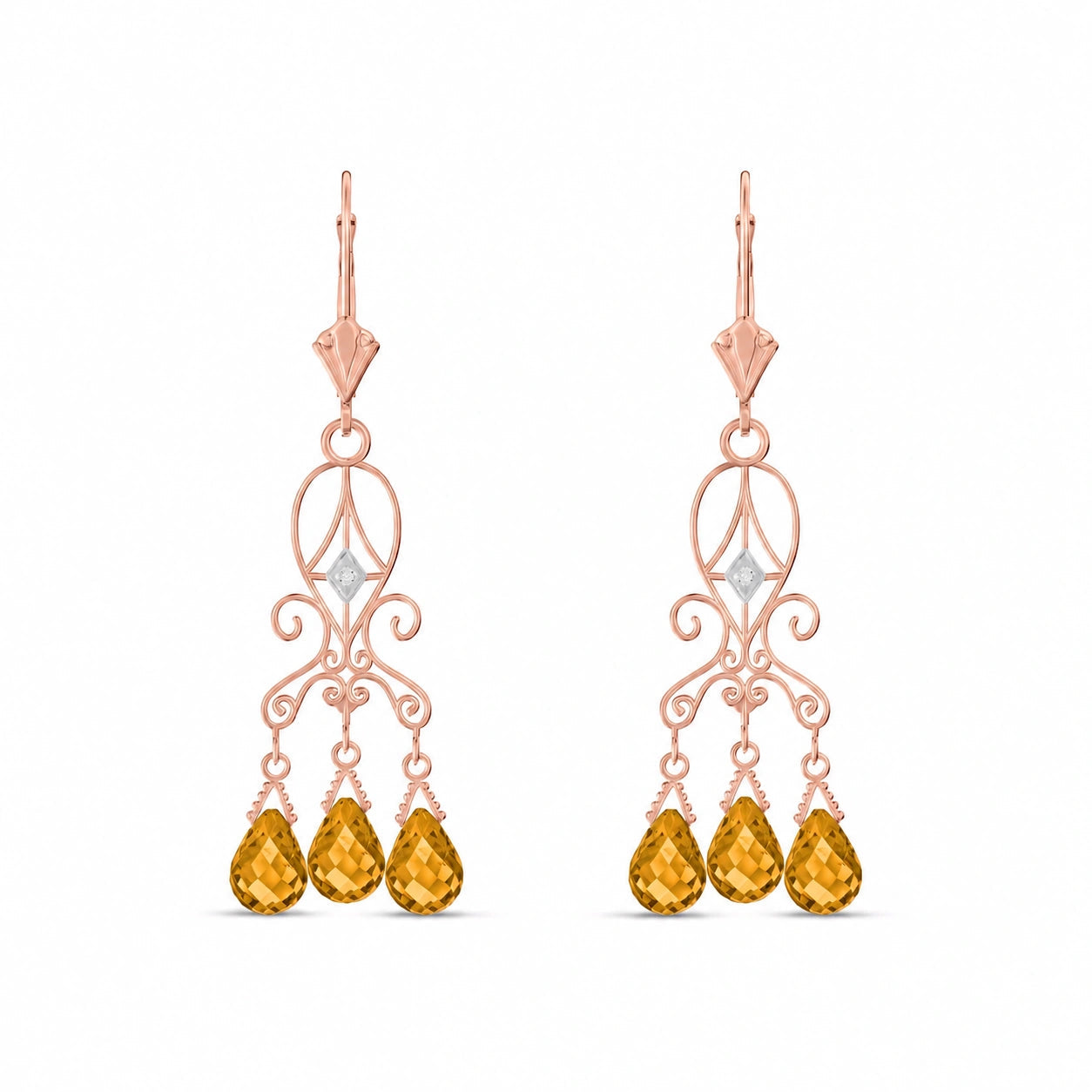 Rose Gold Citrine & Diamond — Mariagaia