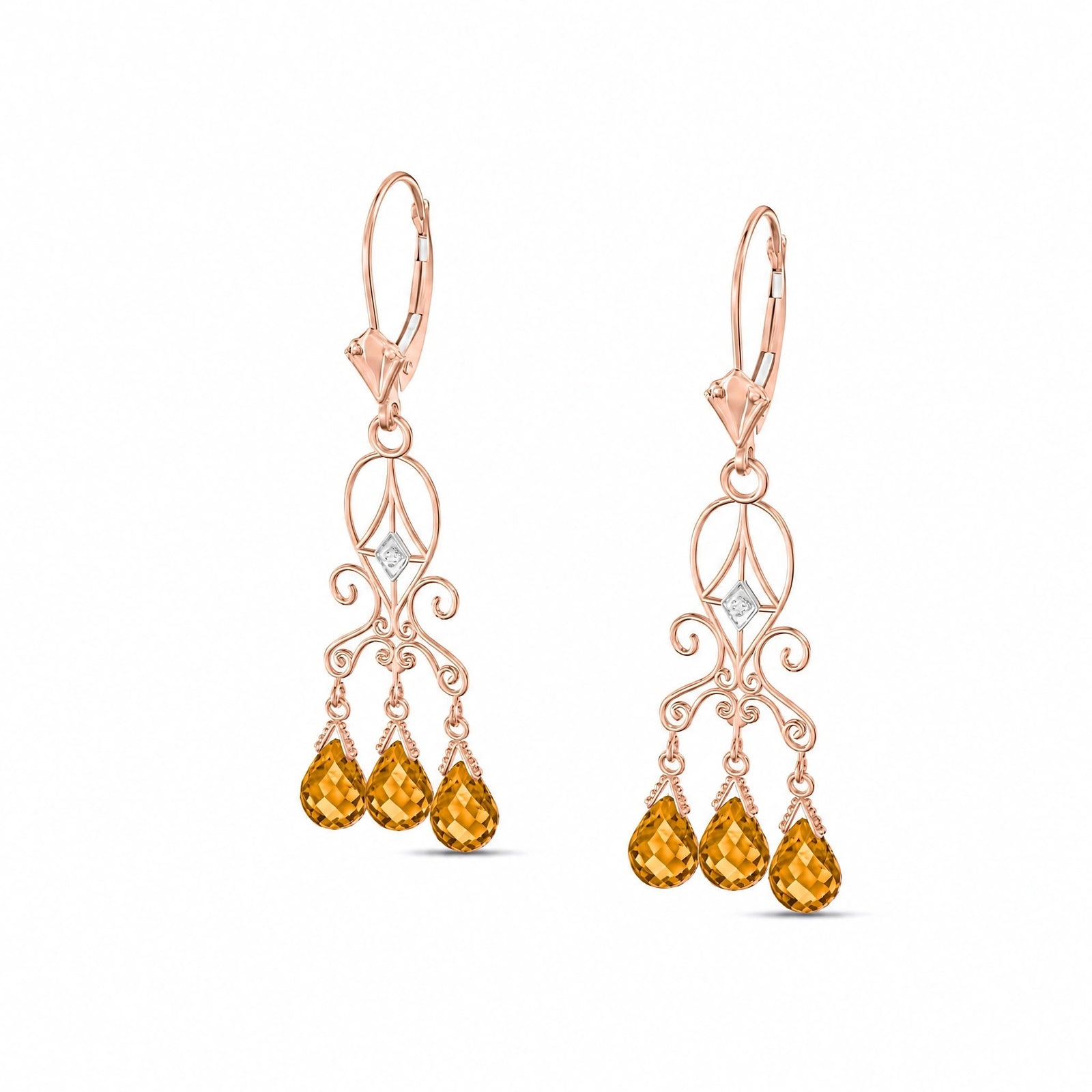 Rose Gold Citrine & Diamond — Mariagaia