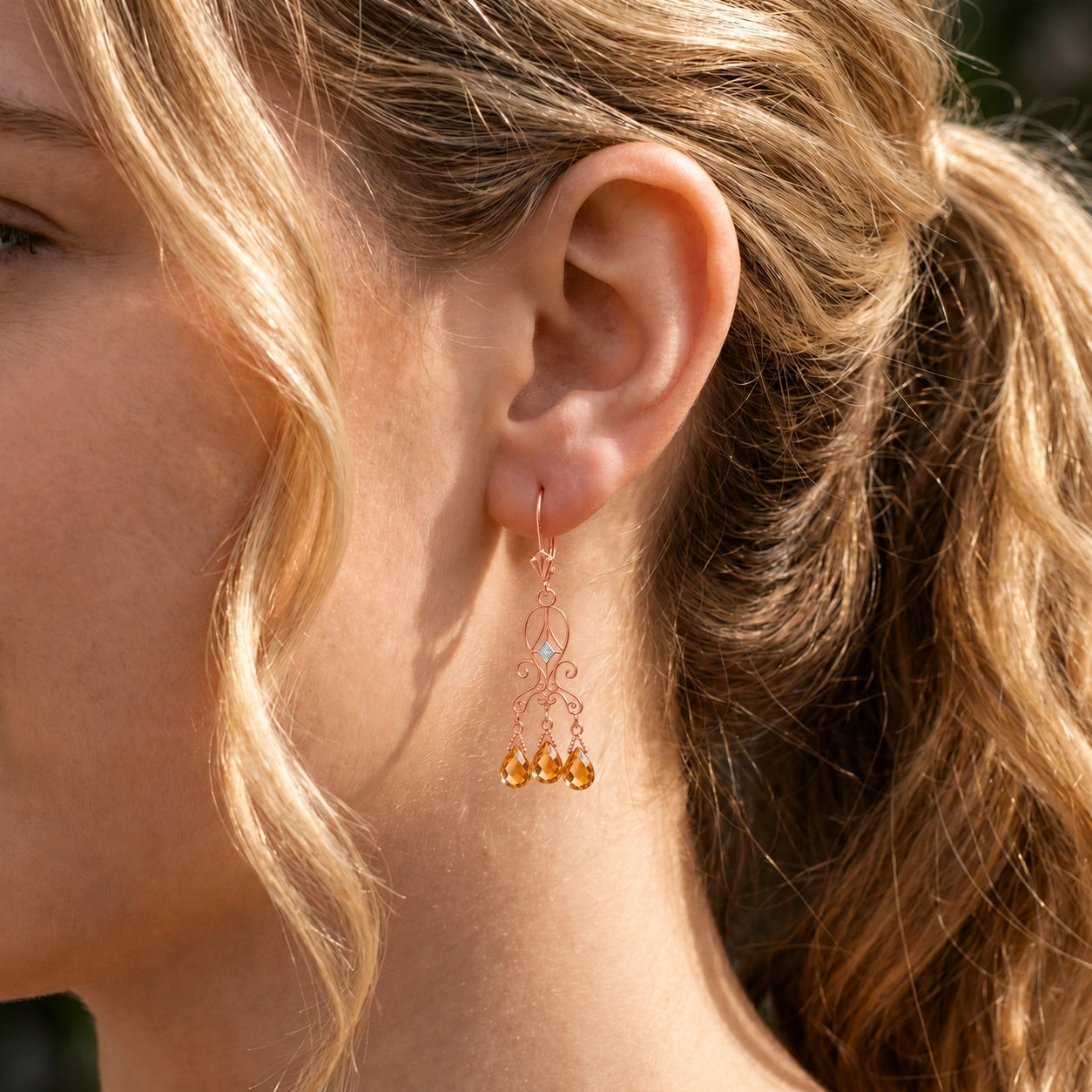 Rose Gold Citrine & Diamond — Mariagaia