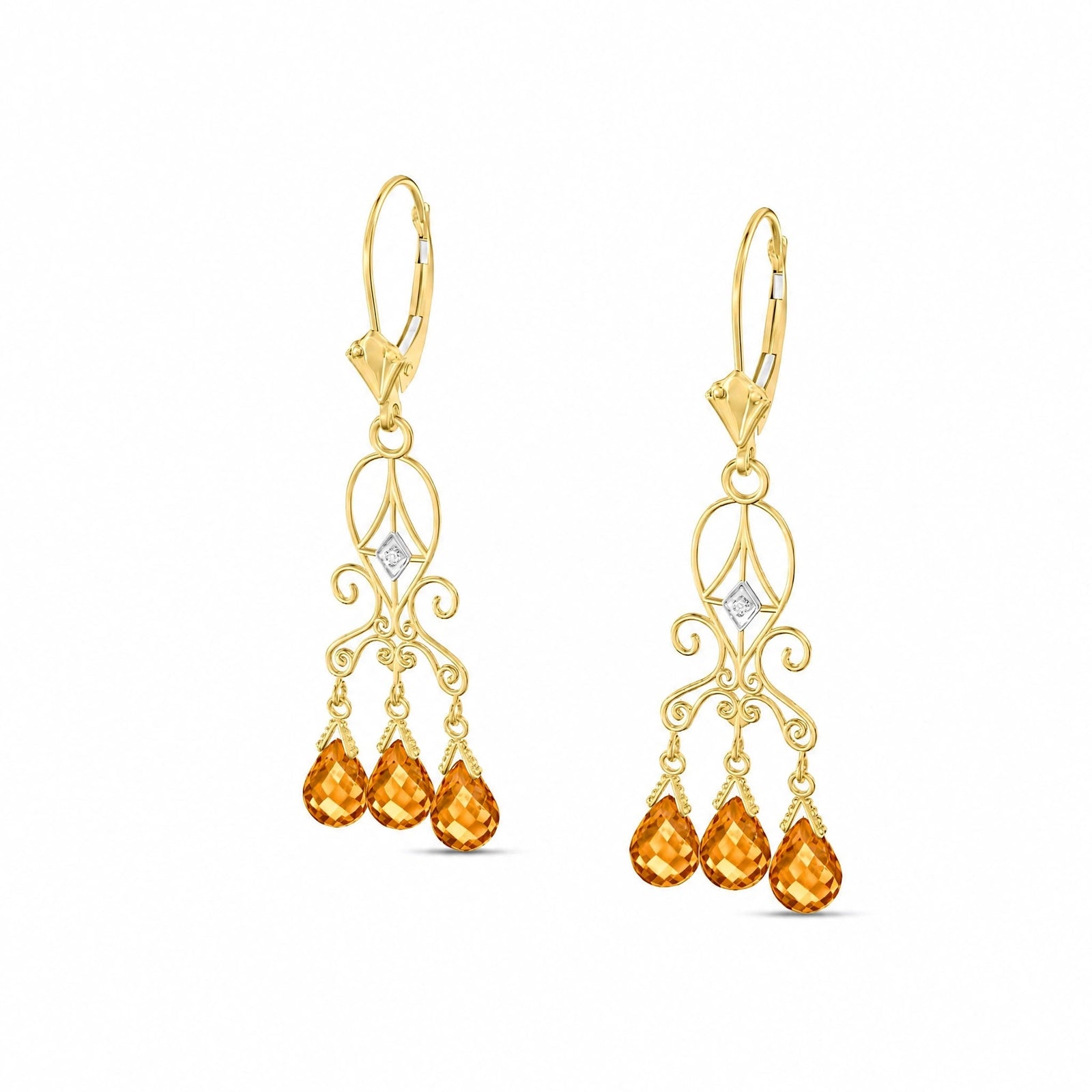 Yellow Gold Citrine & Diamond — Mariagaia