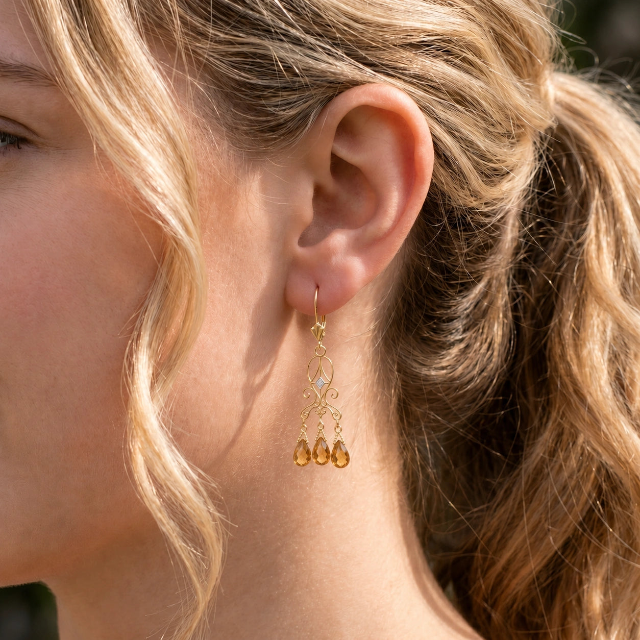 Yellow Gold Citrine & Diamond — Mariagaia