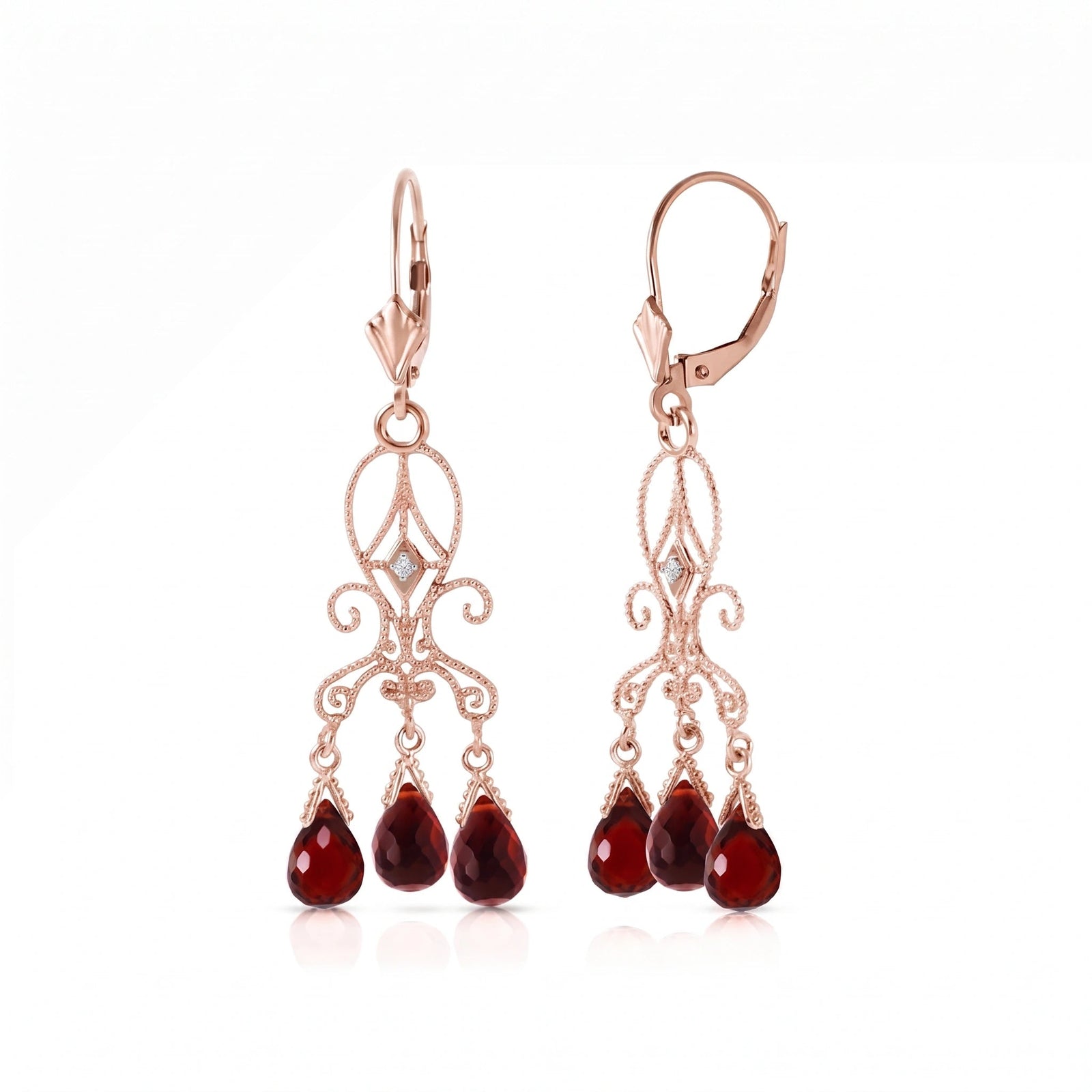 Rose Gold Garnet & Diamond — Mariagaia