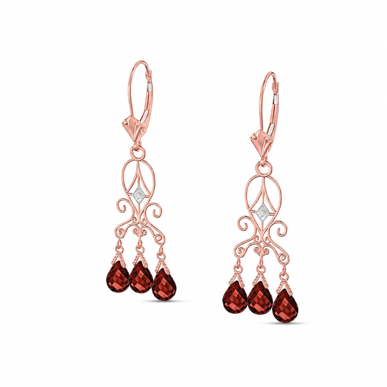 Rose Gold Garnet & Diamond — Mariagaia