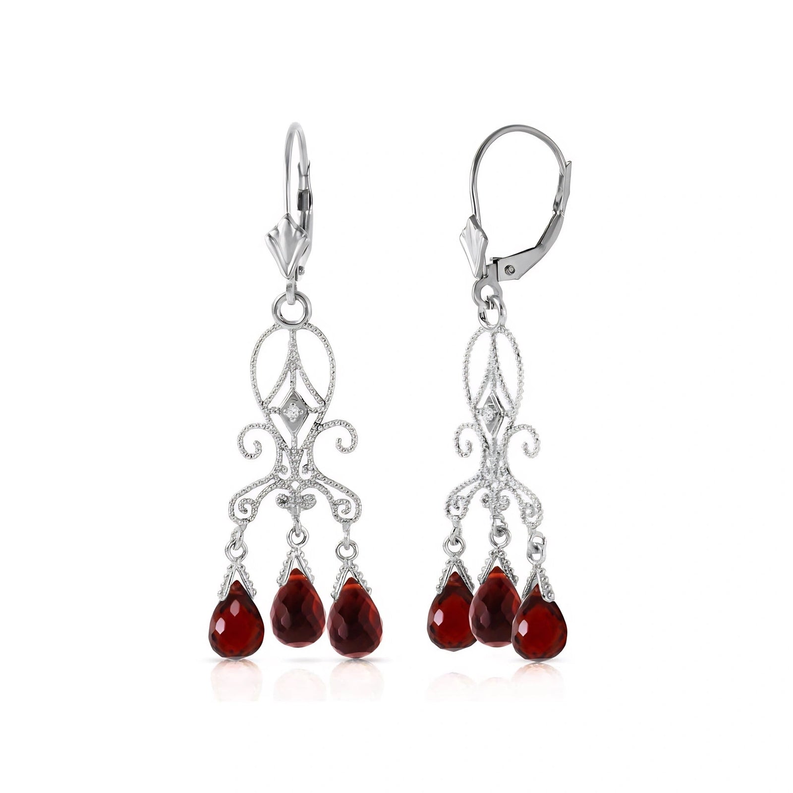 White Gold Garnet & Diamond — Mariagaia
