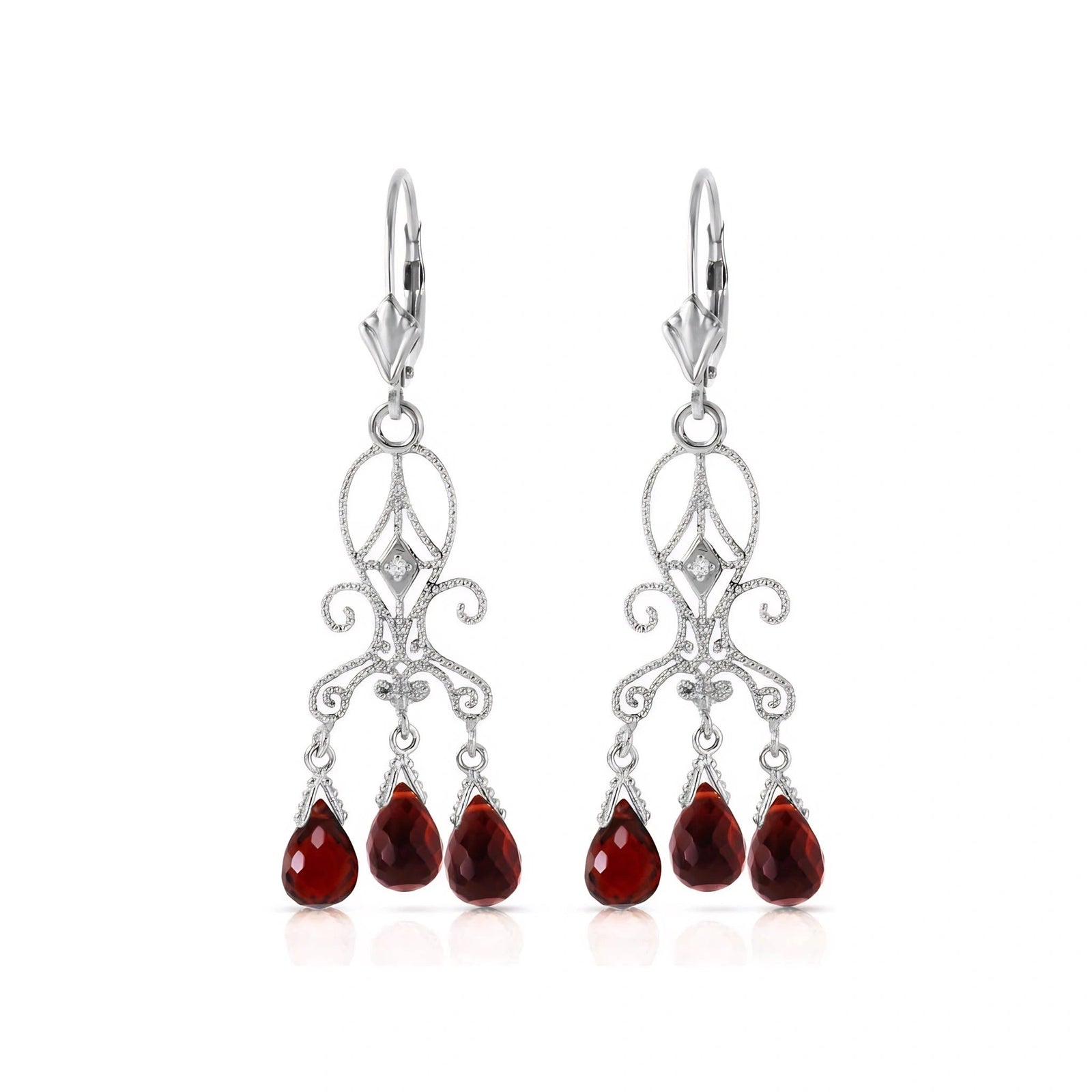 White Gold Garnet & Diamond — Mariagaia