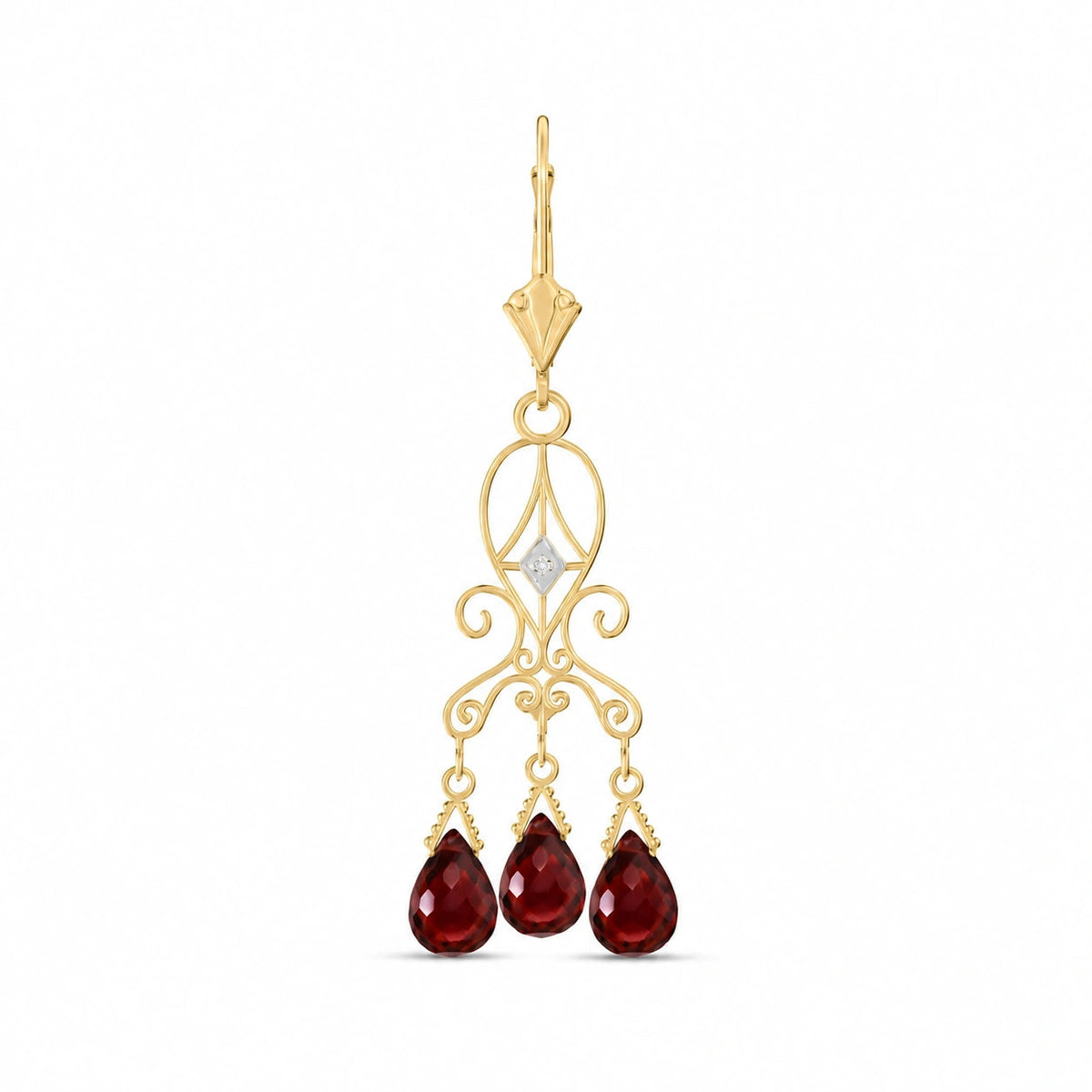 Yellow Gold Garnet & Diamond — Mariagaia
