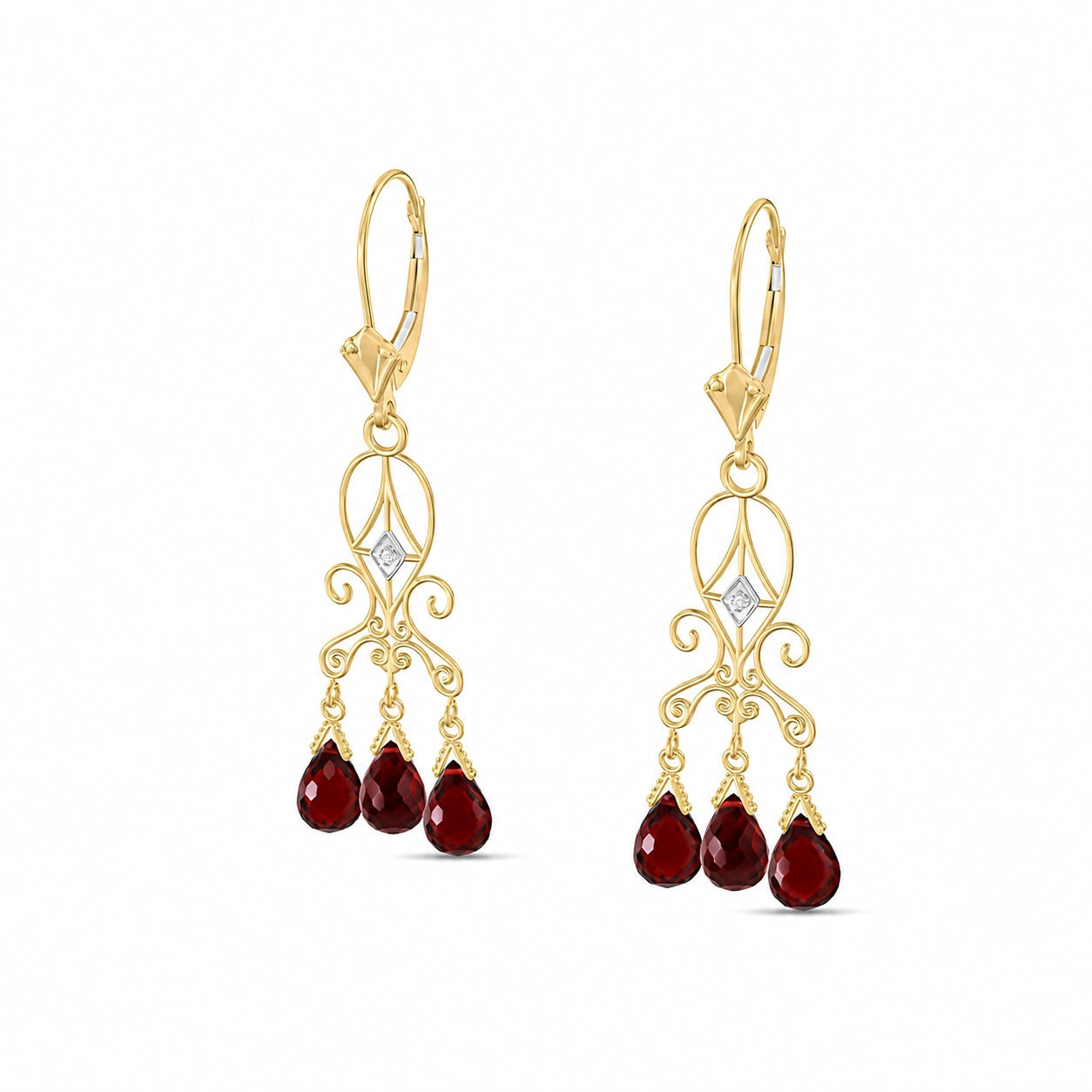 Yellow Gold Garnet & Diamond — Mariagaia