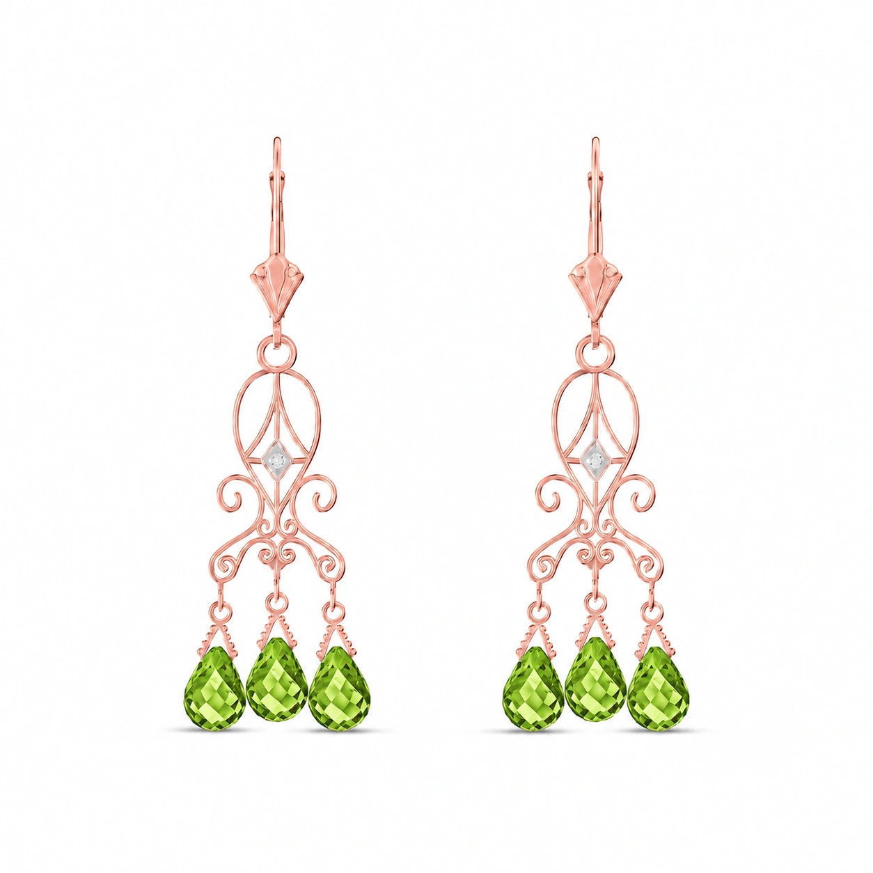 Rose Gold Peridot & Diamond — Mariagaia