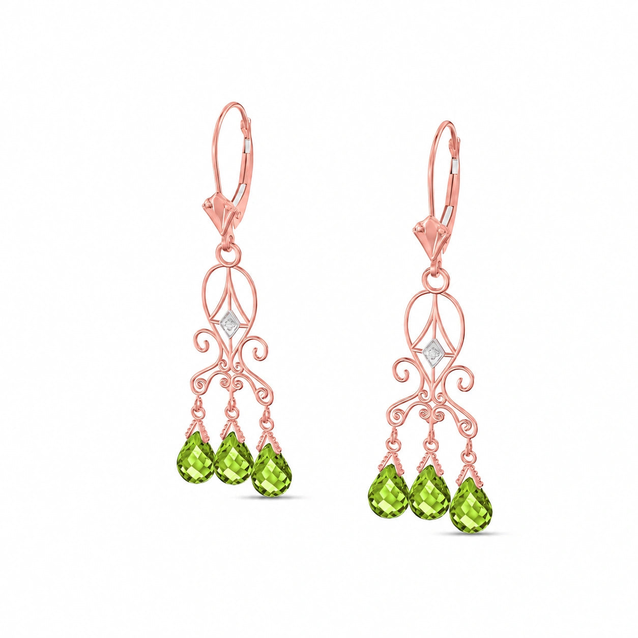 Rose Gold Peridot & Diamond — Mariagaia