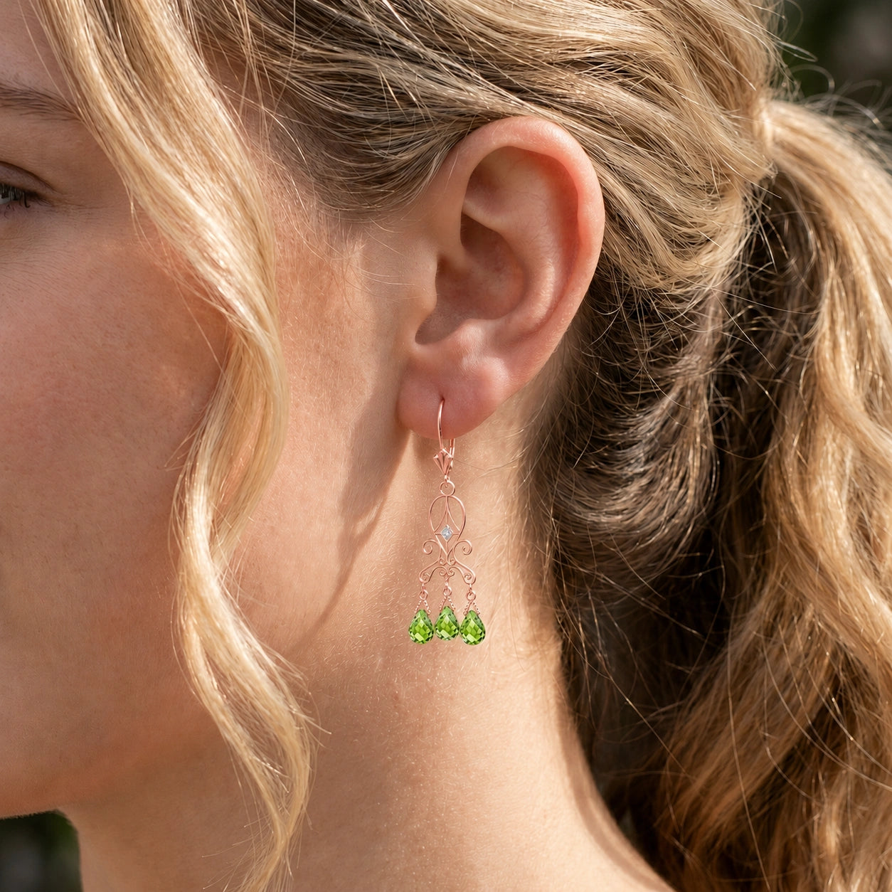Rose Gold Peridot & Diamond — Mariagaia