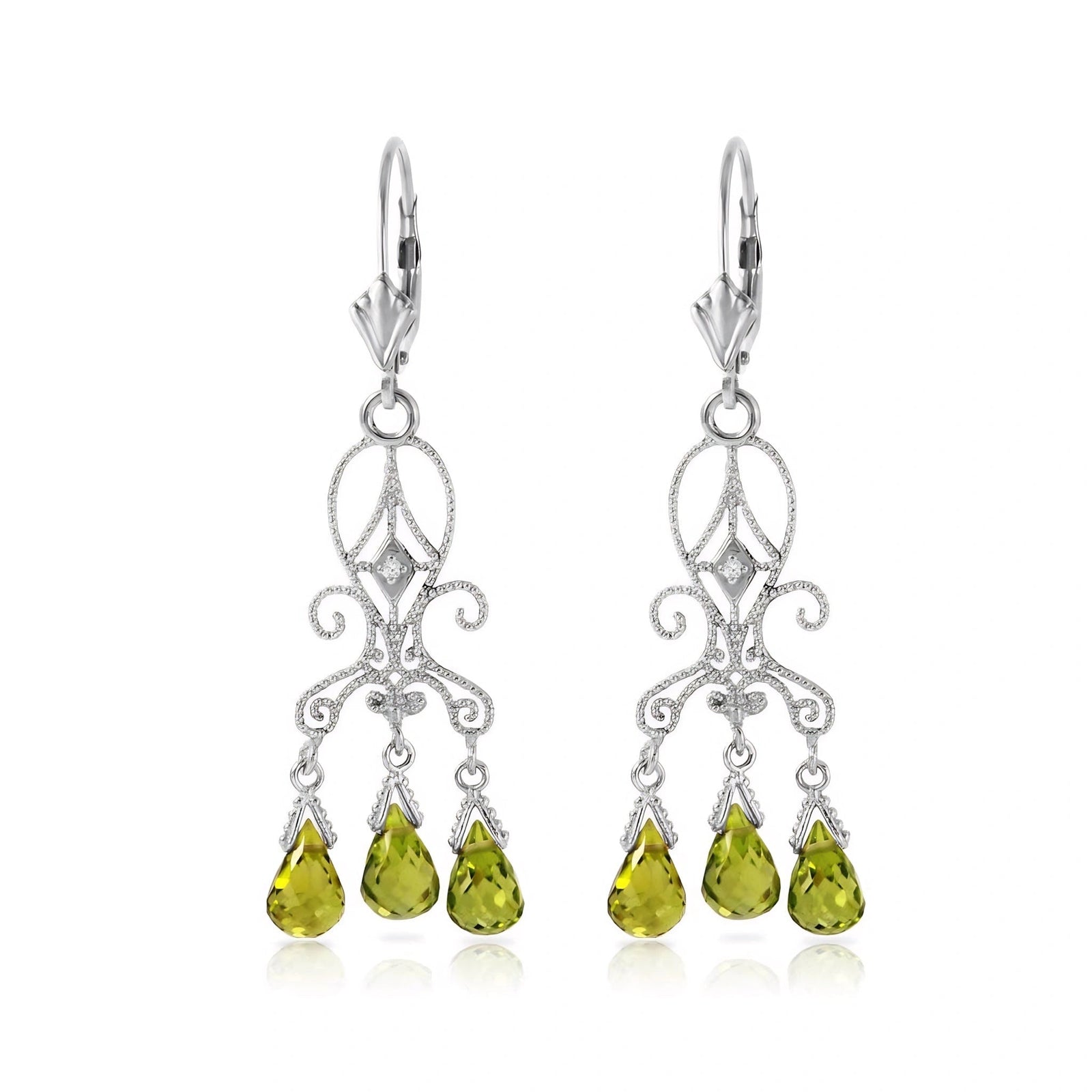 White Gold Peridot & Diamond — Mariagaia