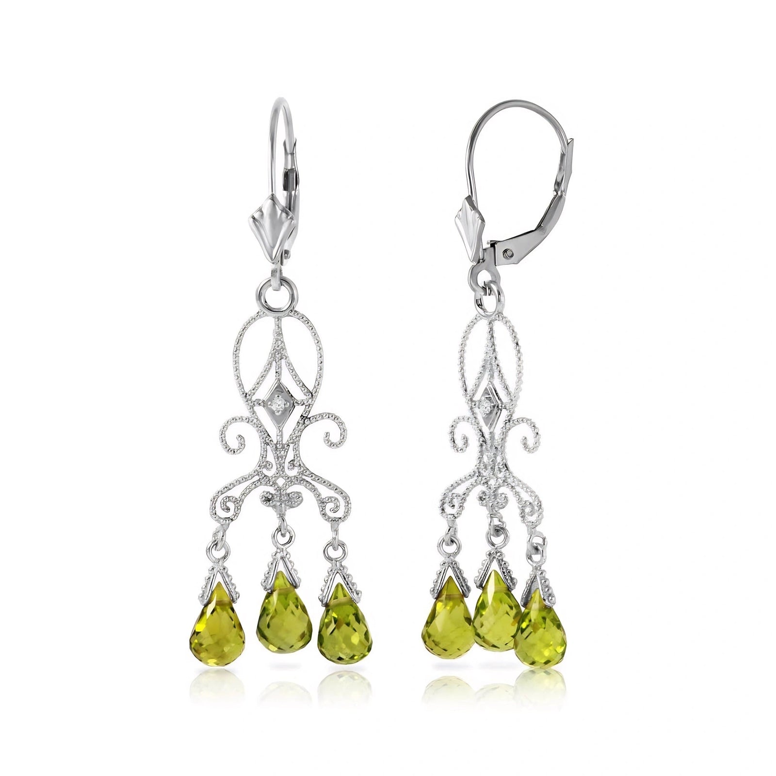 White Gold Peridot & Diamond — Mariagaia