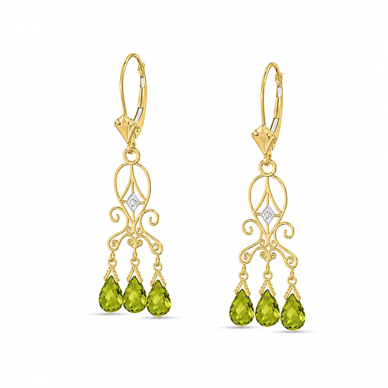Yellow Gold Peridot & Diamond — Mariagaia