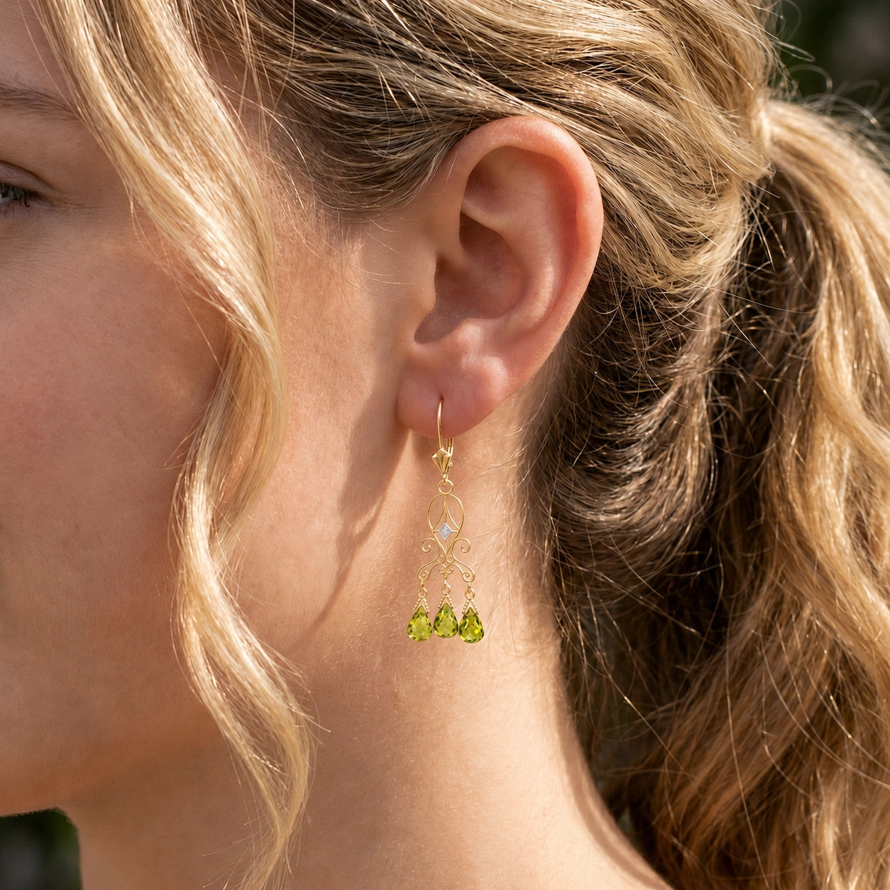 Yellow Gold Peridot & Diamond — Mariagaia