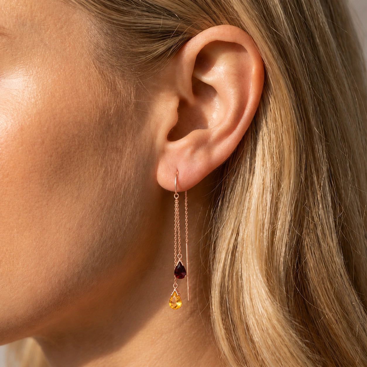 Rose Gold Garnet & Citrine — Mariagalatea