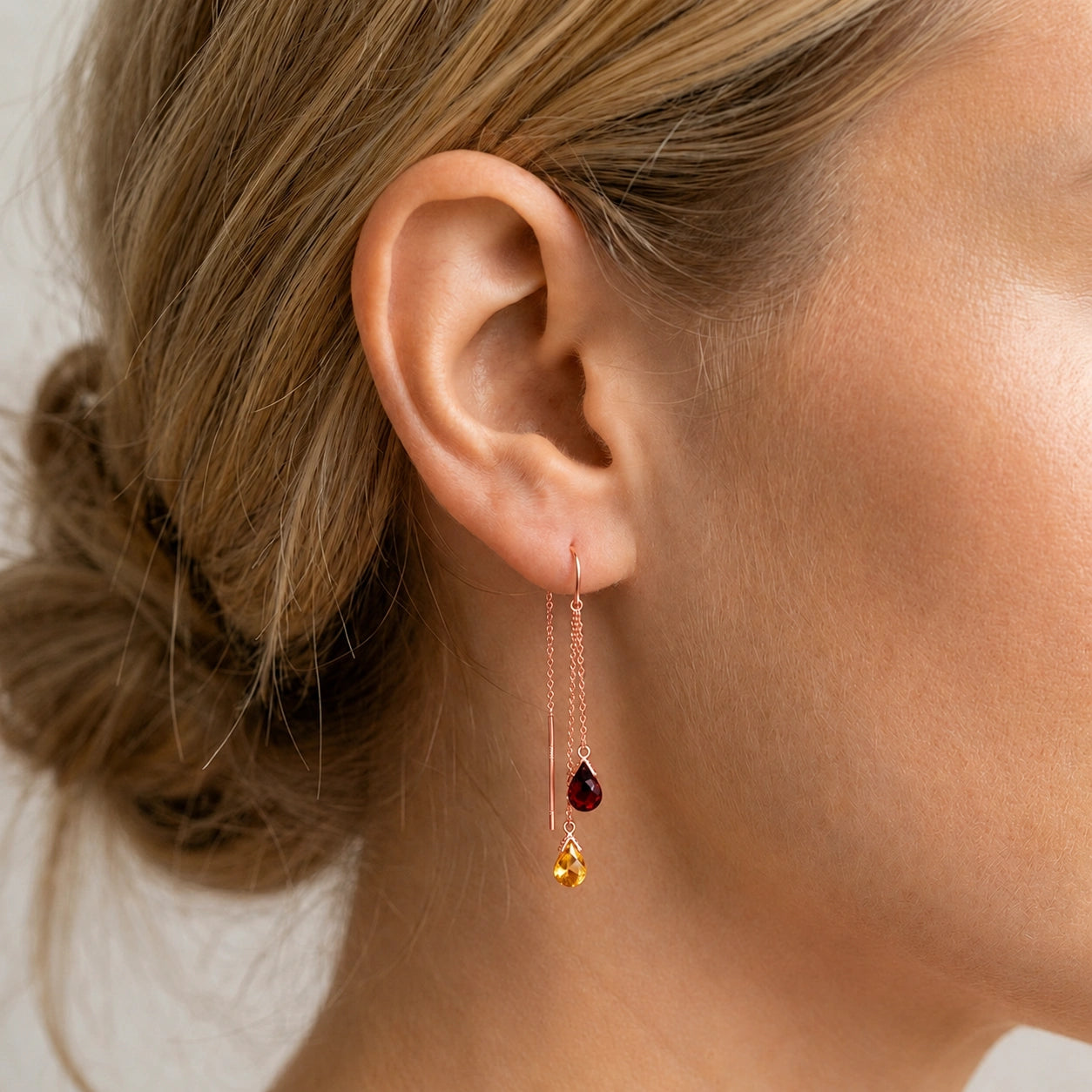 Rose Gold Garnet & Citrine — Mariagalatea