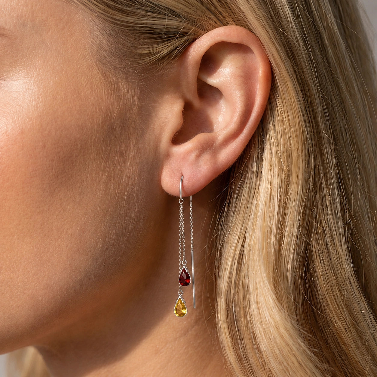 White Gold Garnet & Citrine — Mariagalatea