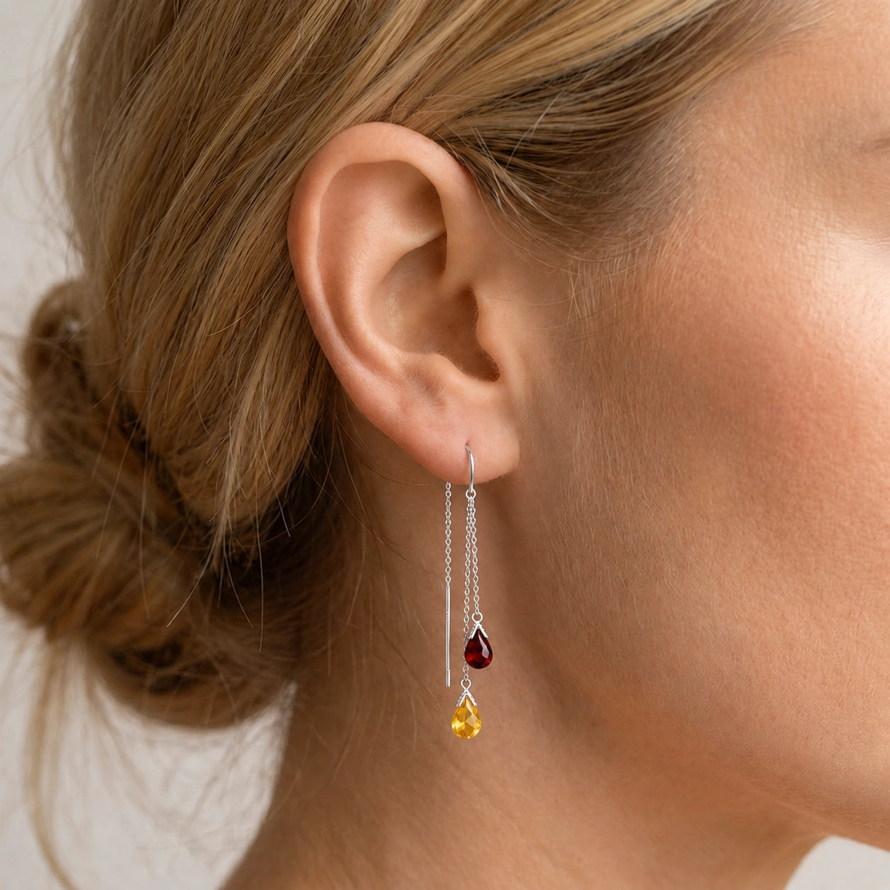 White Gold Garnet & Citrine — Mariagalatea