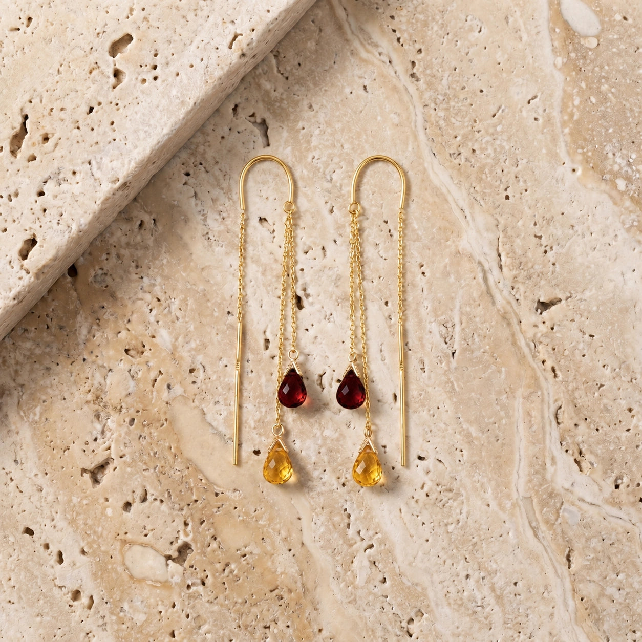 Yellow Gold Garnet & Citrine — Mariagalatea