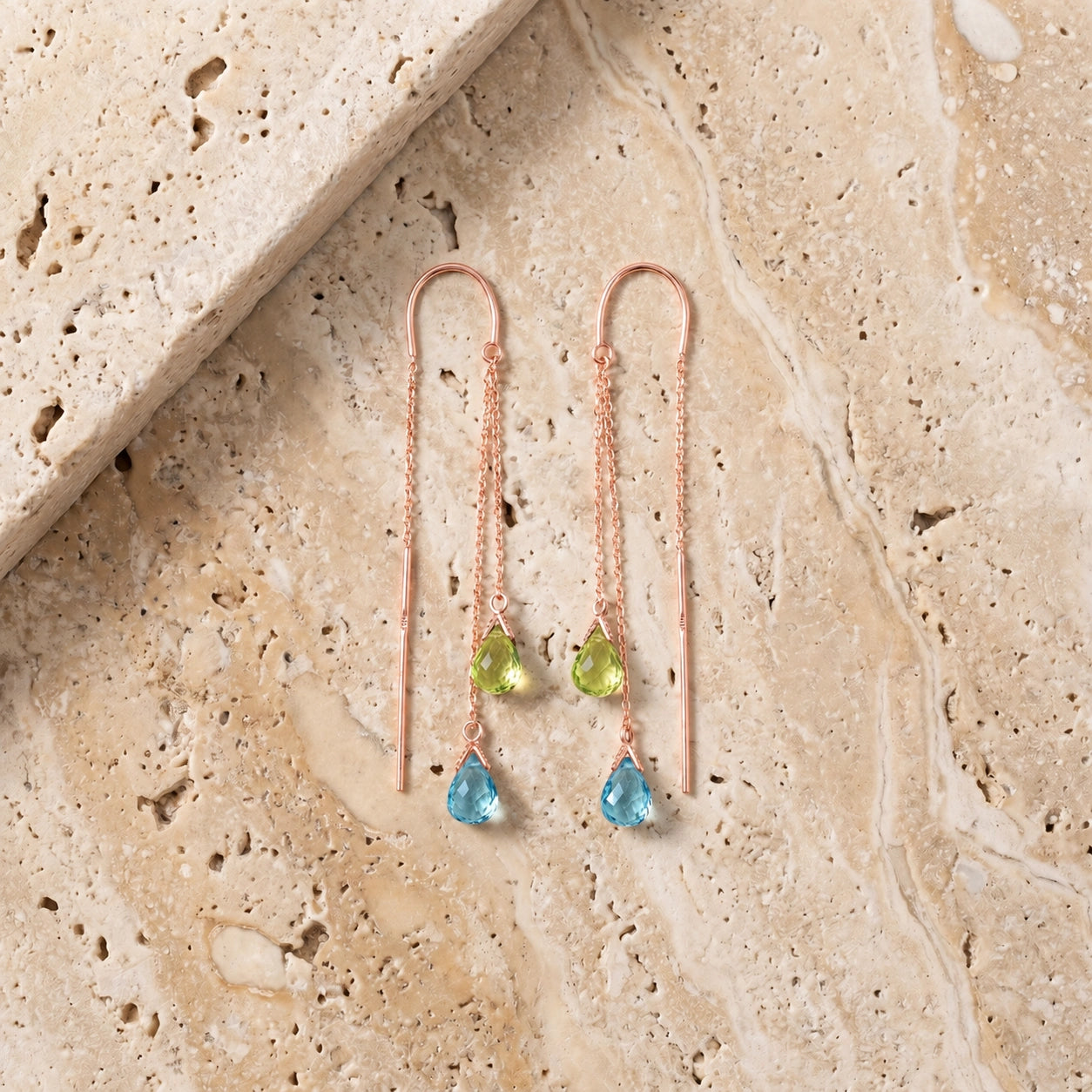 Rose Gold Peridot & Blue Topaz — Mariagalatea