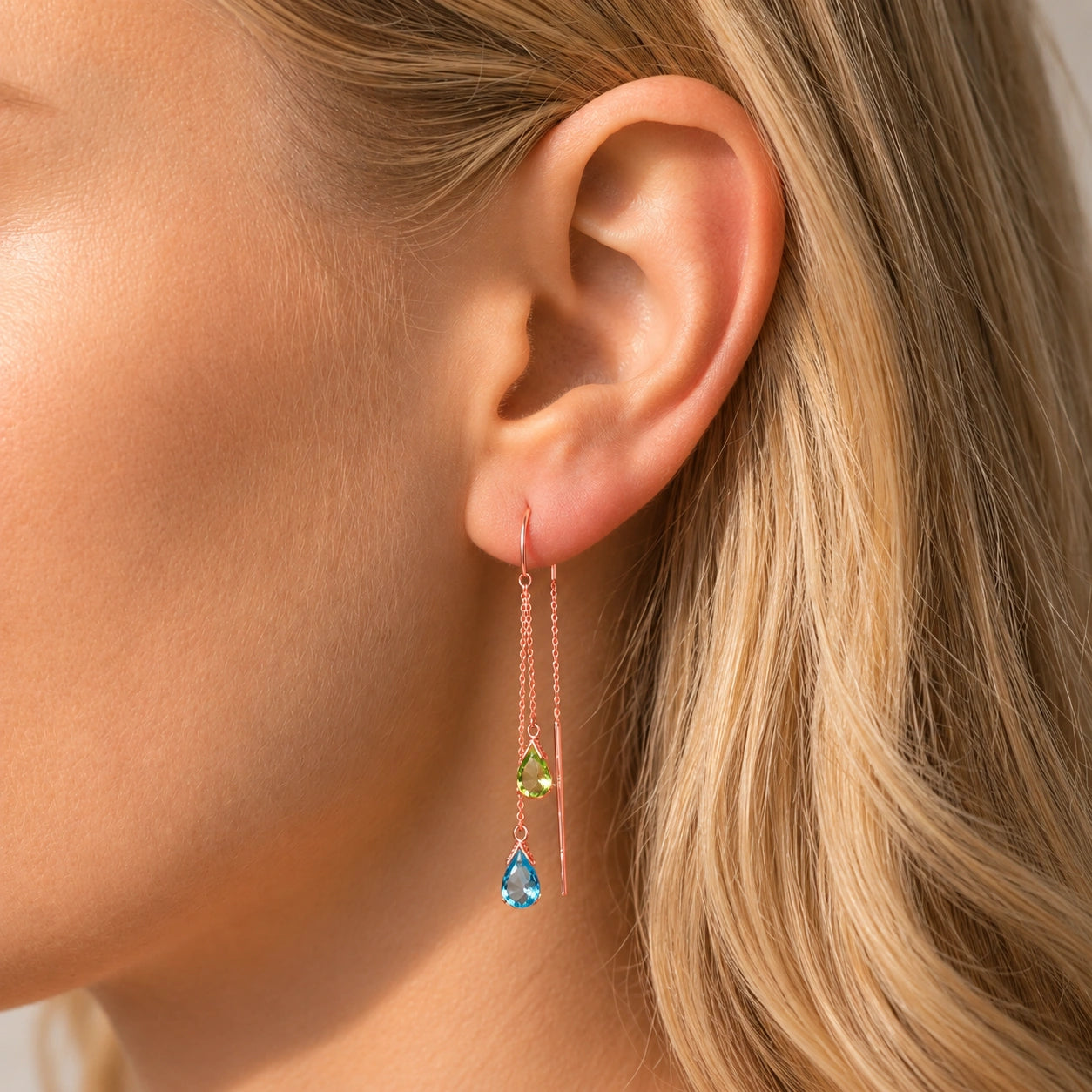 Rose Gold Peridot & Blue Topaz — Mariagalatea