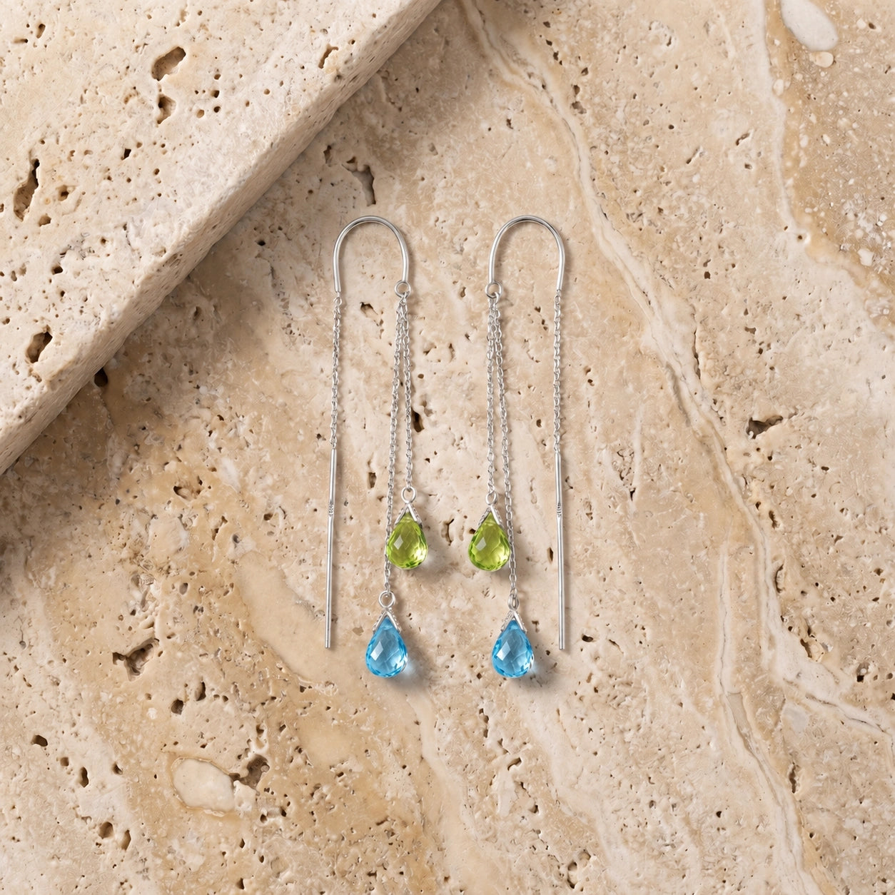 White Gold Peridot & Blue Topaz — Mariagalatea