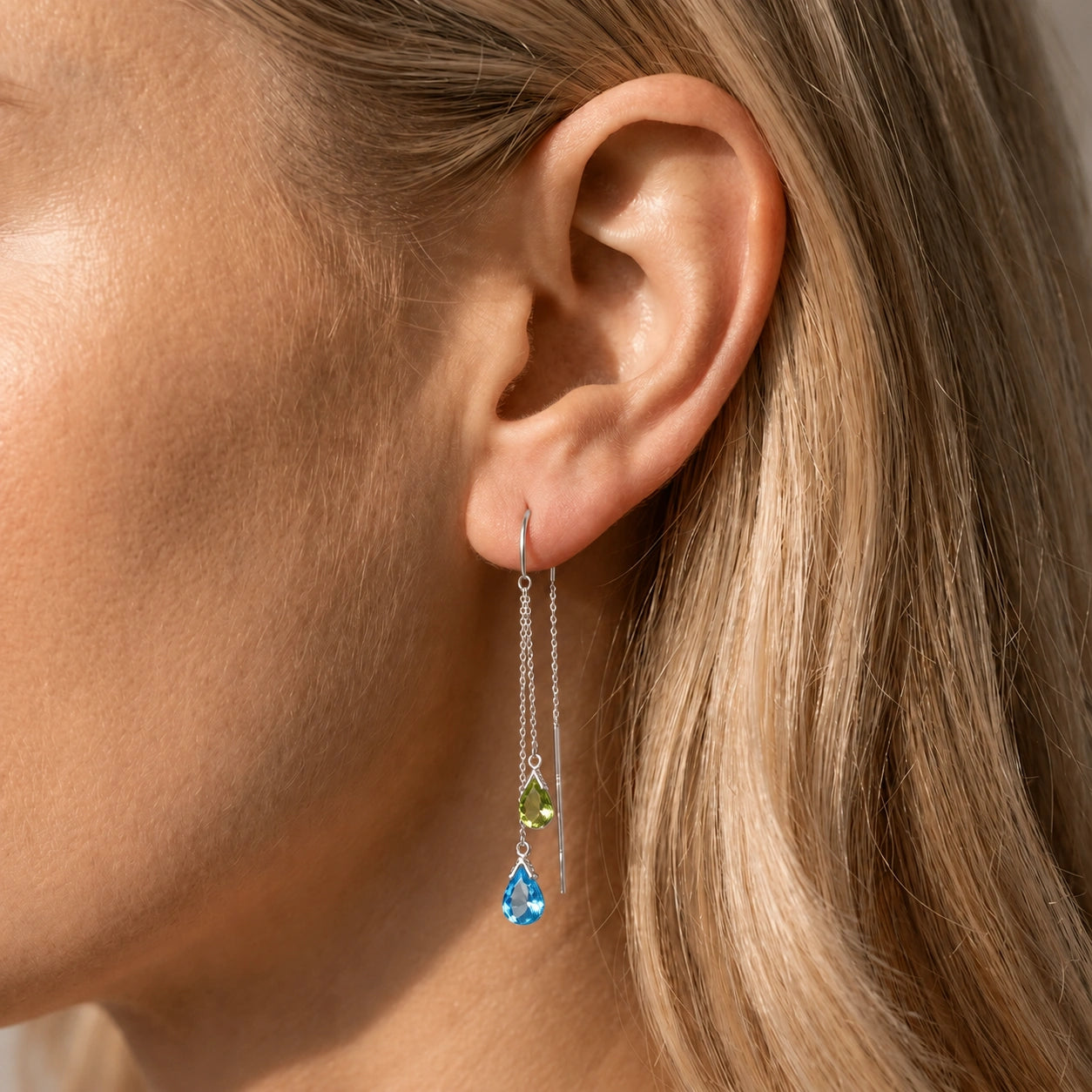 White Gold Peridot & Blue Topaz — Mariagalatea