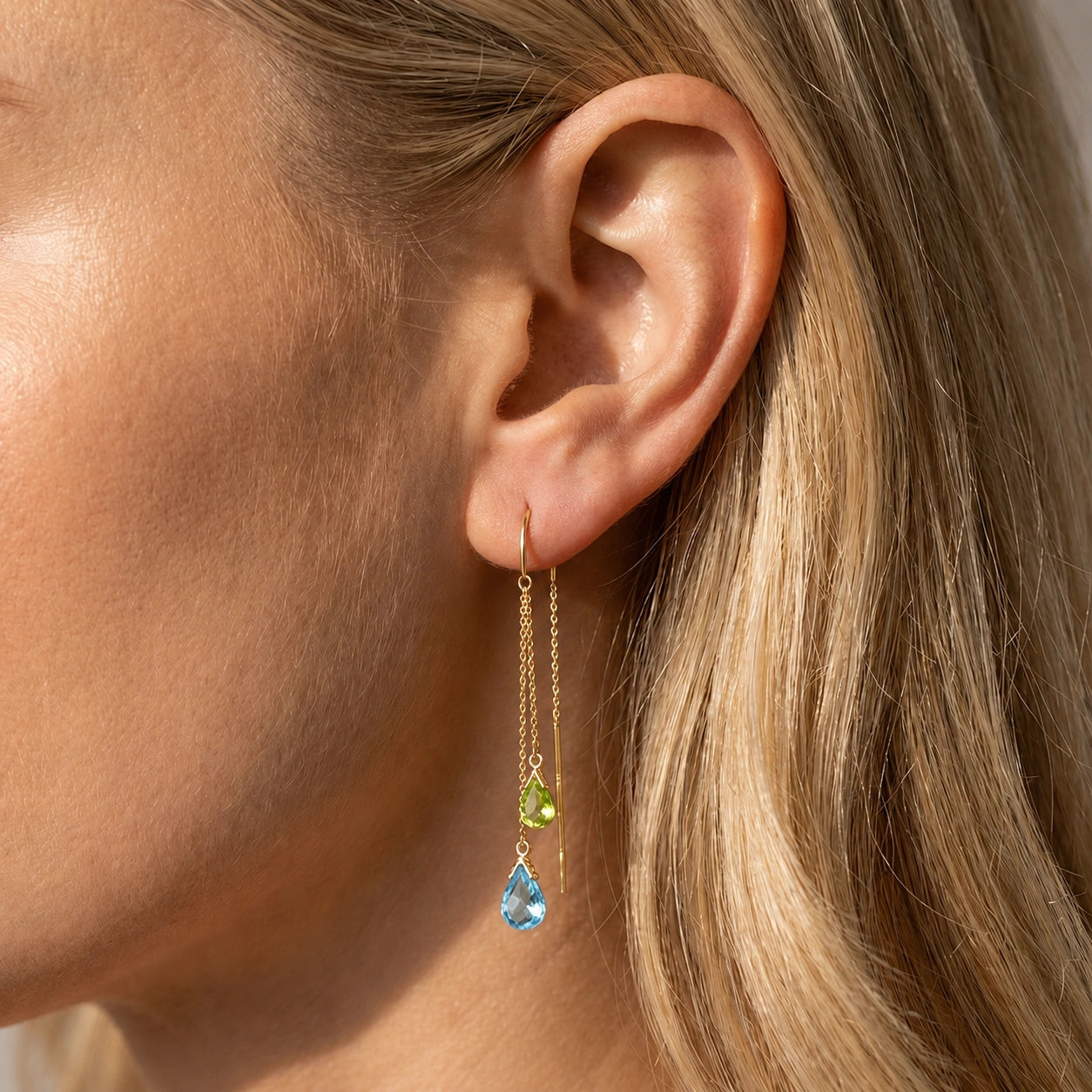 Yellow Gold Peridot & Blue Topaz — Mariagalatea