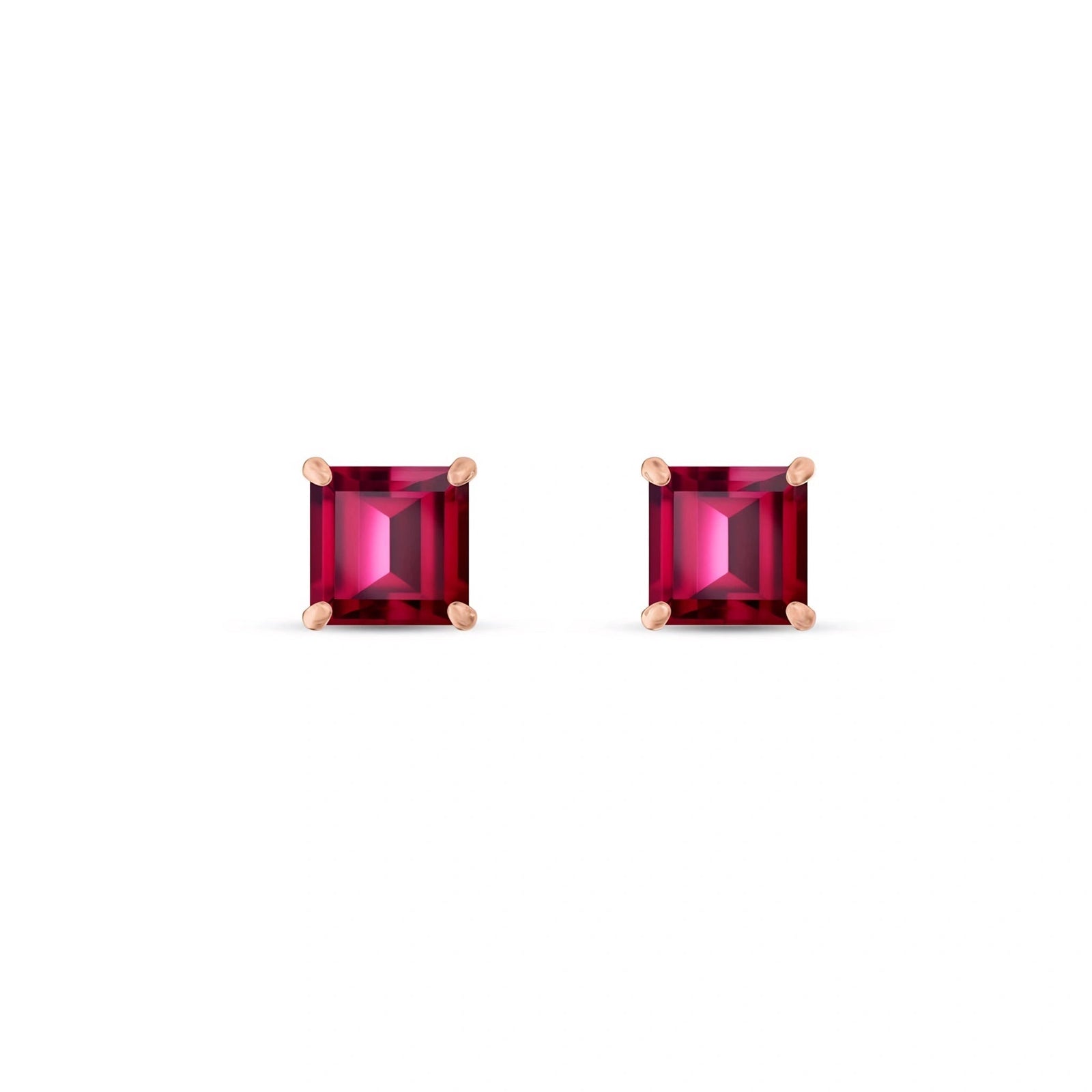 Rose Gold Bloom Earrings Ruby 10K — Ottilia