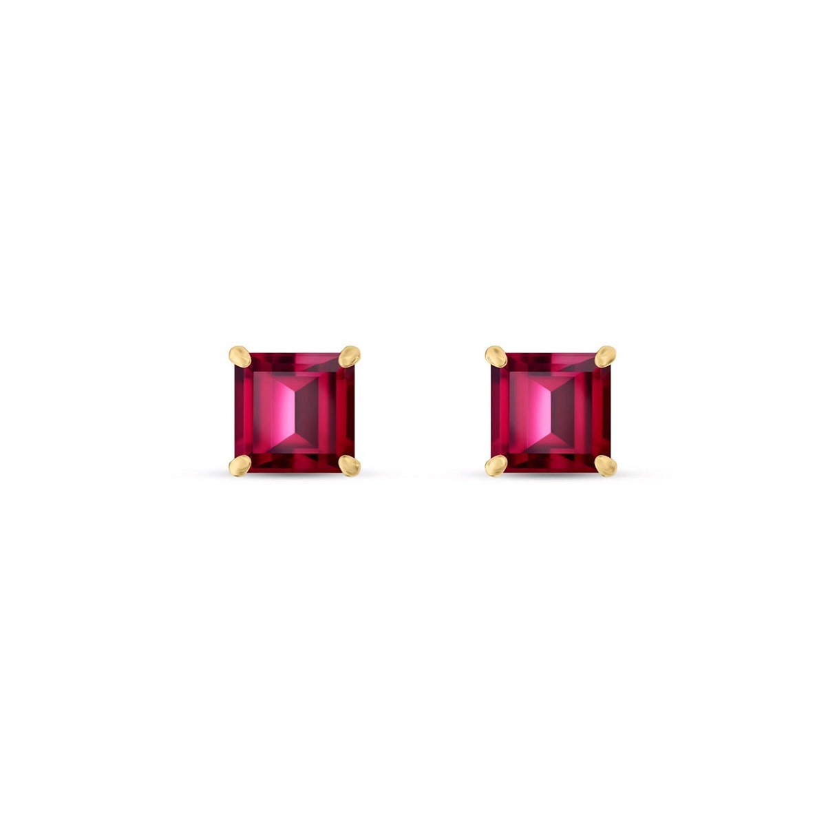Yellow Gold Bloom Earrings Ruby 10K — Ottilia