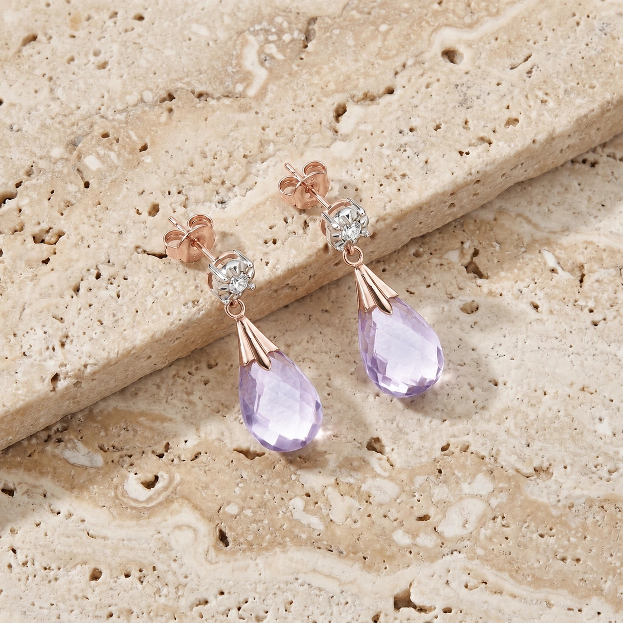 Rose Gold Amethyst & Diamond — Mariageltrude