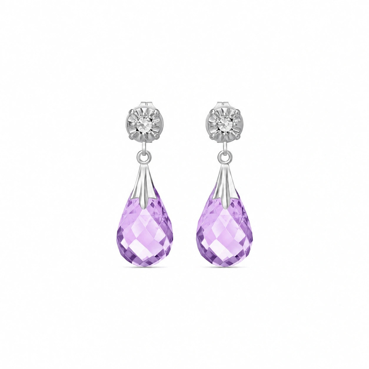 White Gold Amethyst & Diamond — Mariageltrude