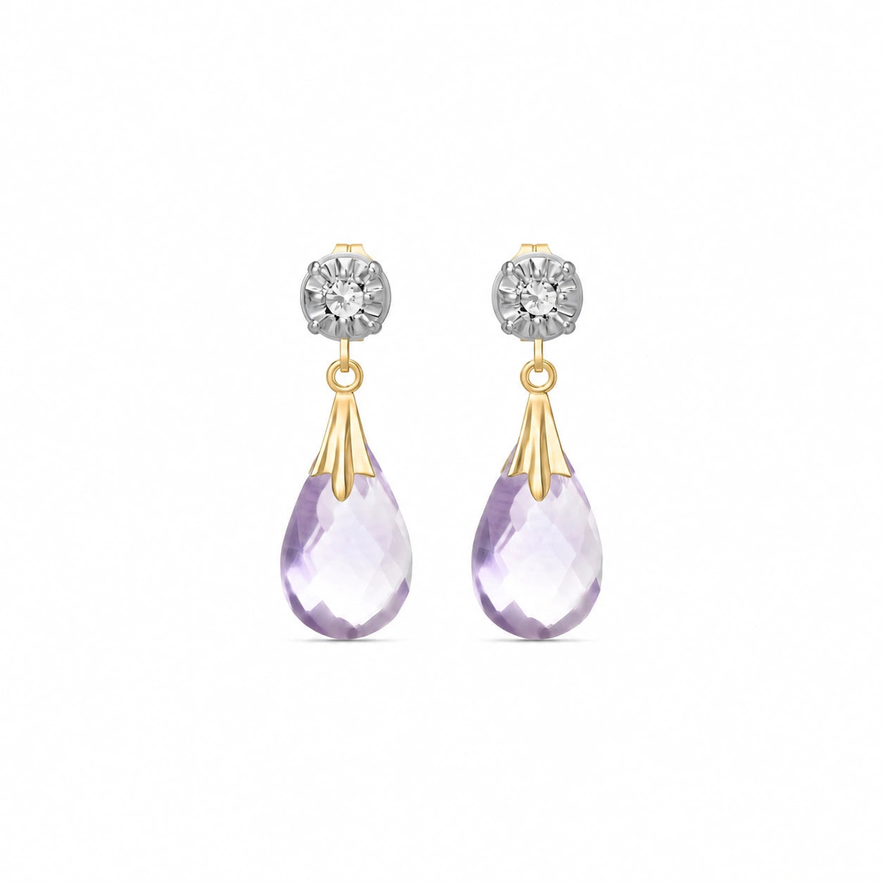 Yellow Gold Amethyst & Diamond — Mariageltrude