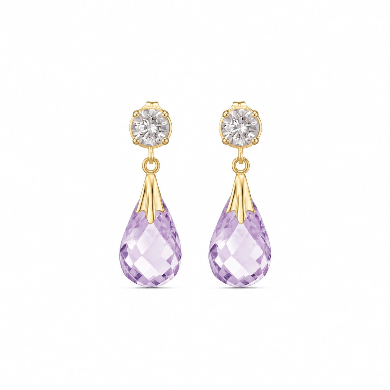Yellow Gold Amethyst & Diamond — Mariageltrude
