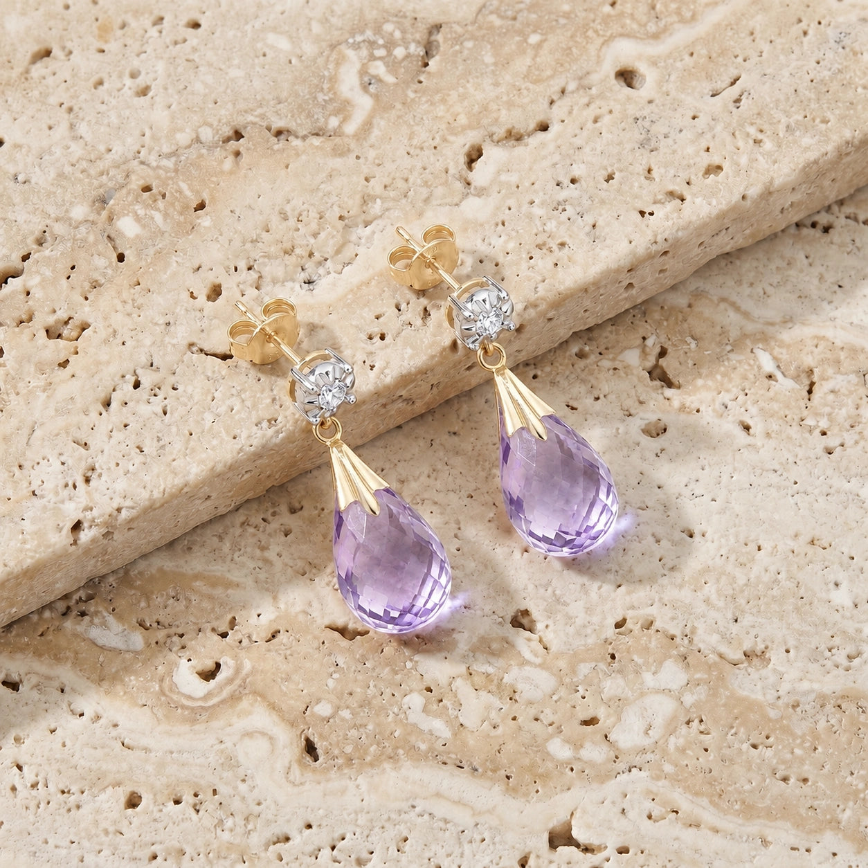 Yellow Gold Amethyst & Diamond — Mariageltrude