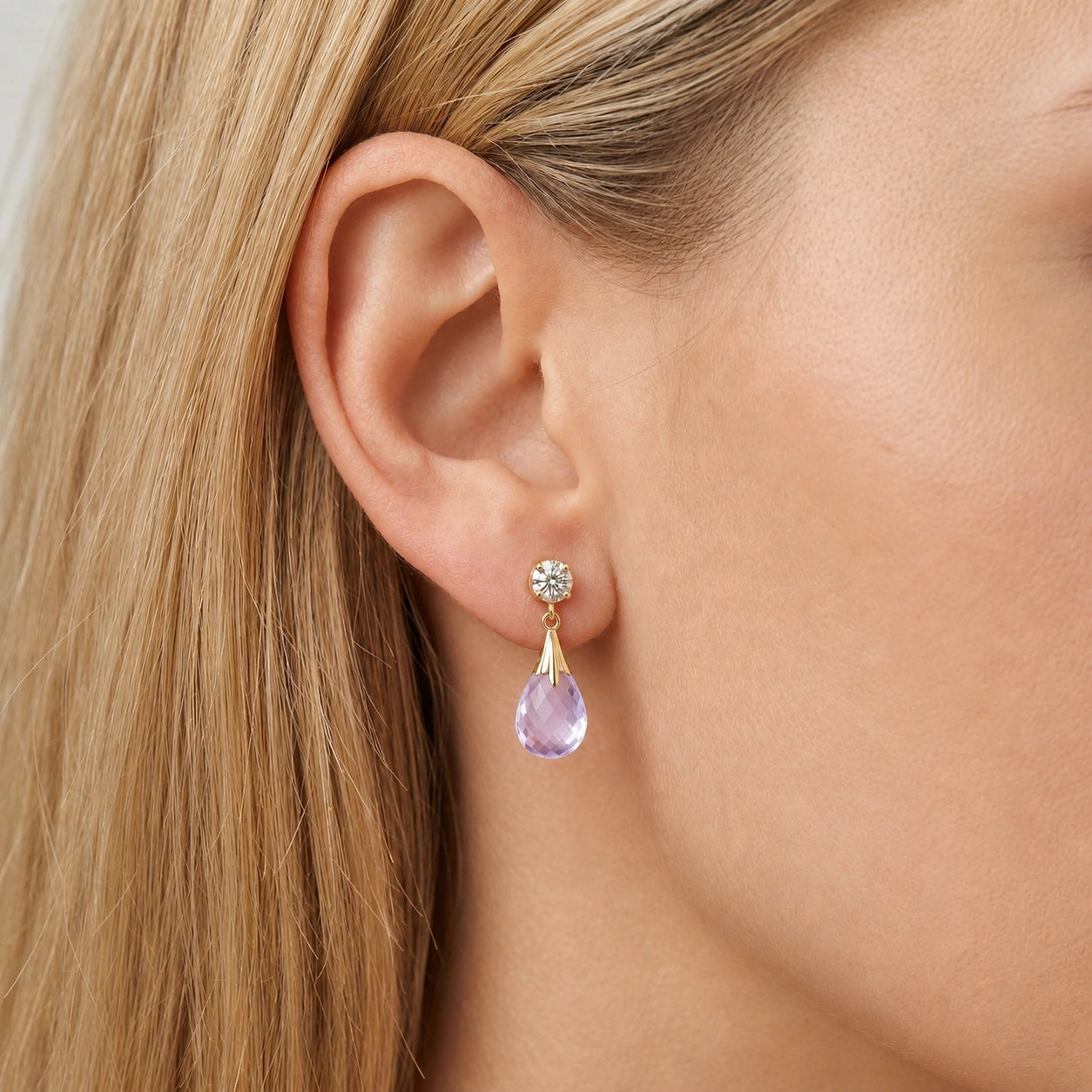 Yellow Gold Amethyst & Diamond — Mariageltrude