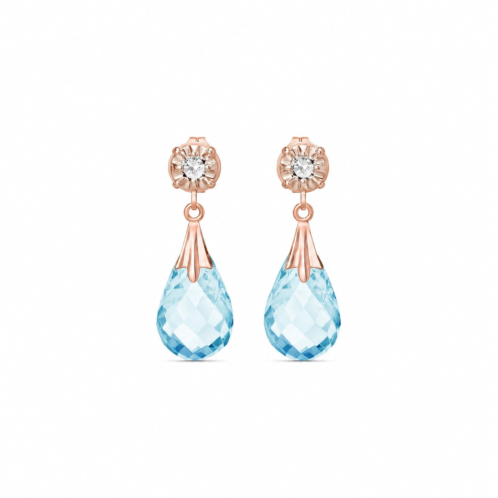Rose Gold Blue Topaz & Diamond — Mariageltrude