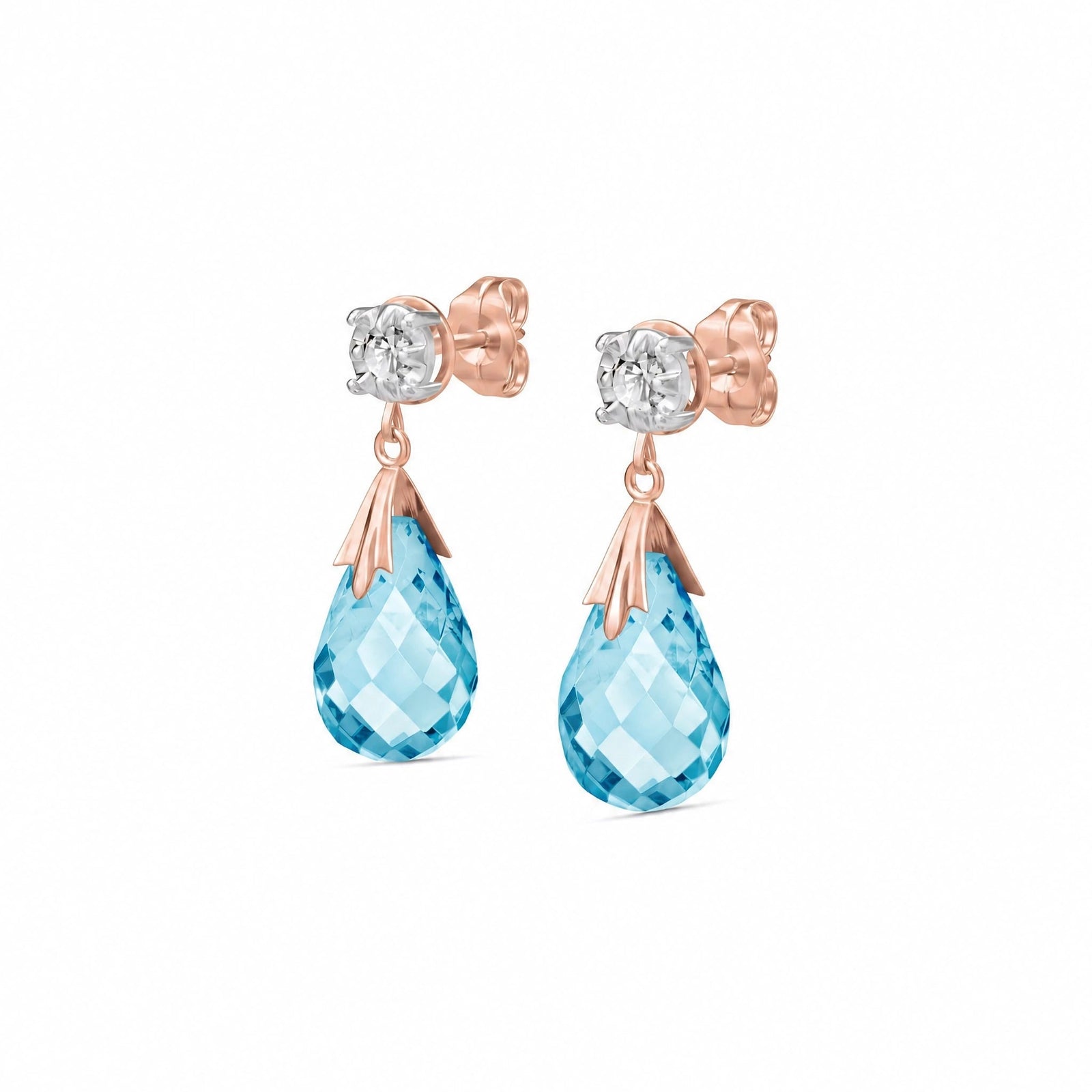 Rose Gold Blue Topaz & Diamond — Mariageltrude