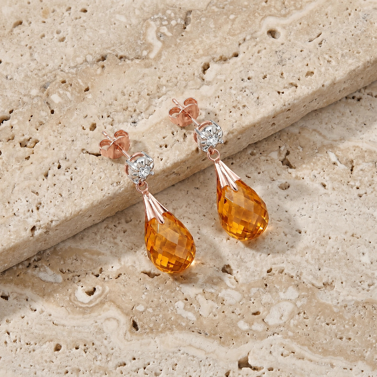Rose Gold Citrine & Diamond — Mariageltrude