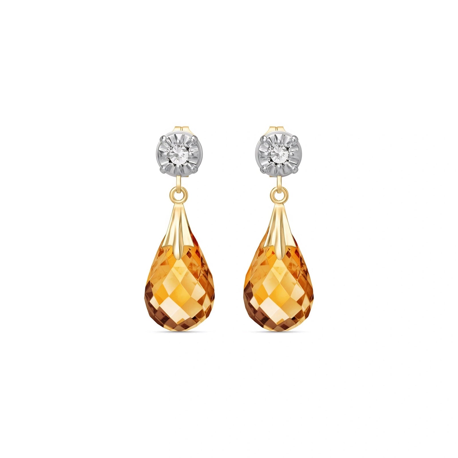 Yellow Gold Citrine & Diamond — Mariageltrude