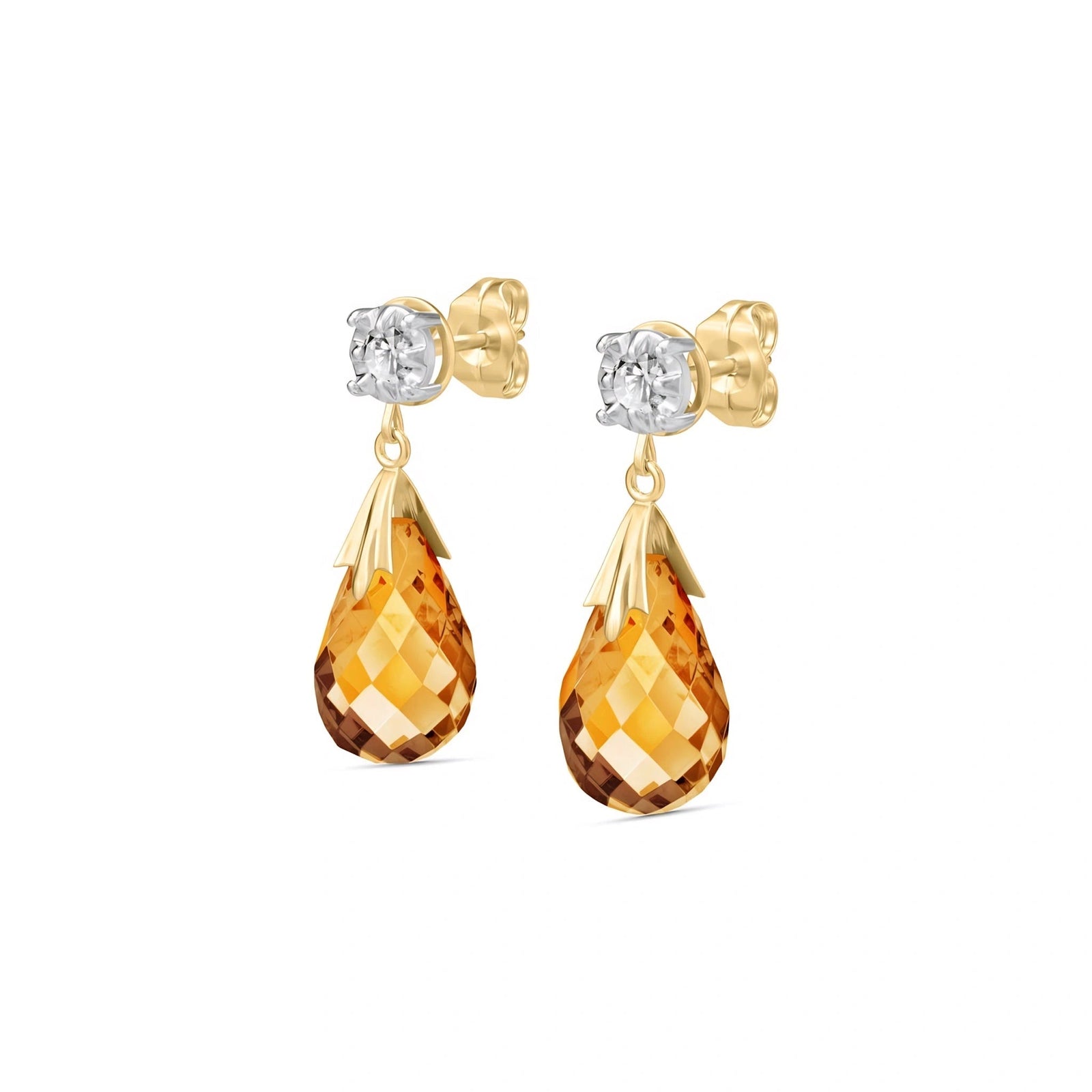 Yellow Gold Citrine & Diamond — Mariageltrude