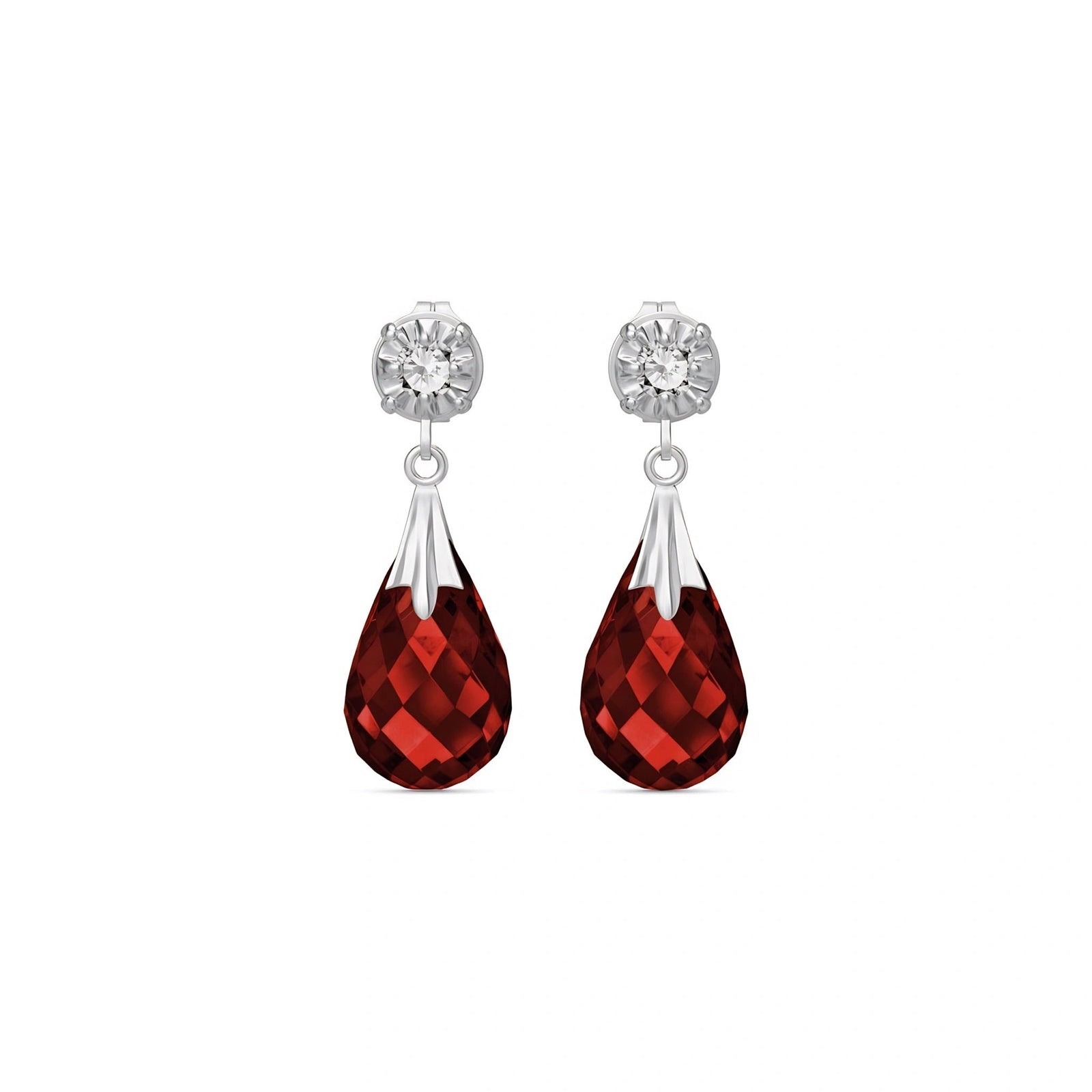 White Gold Garnet & Diamond — Mariageltrude