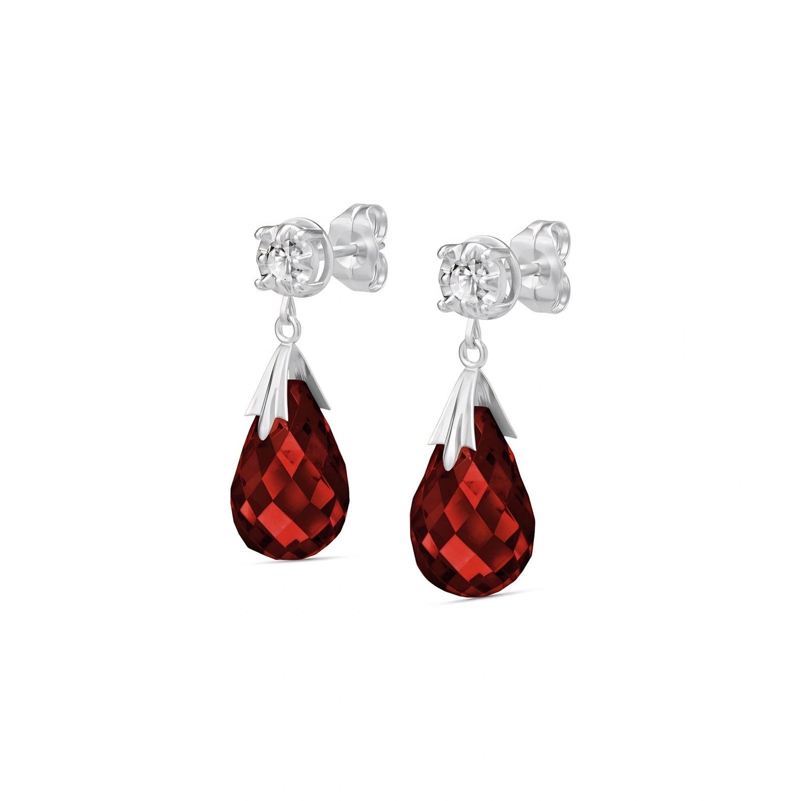 White Gold Garnet & Diamond — Mariageltrude