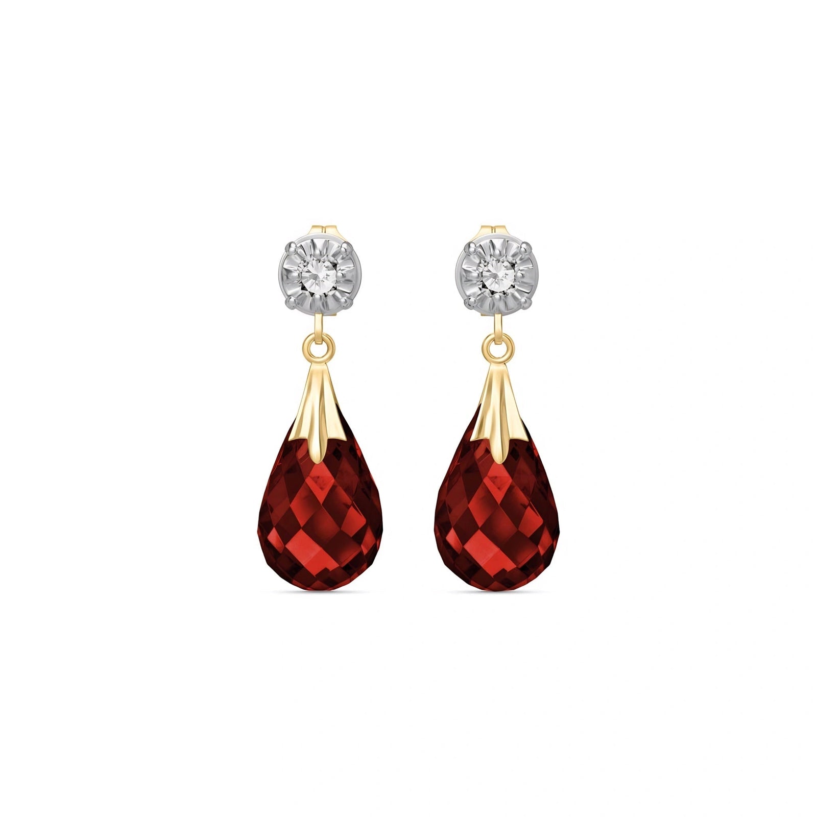 Yellow Gold Garnet & Diamond — Mariageltrude