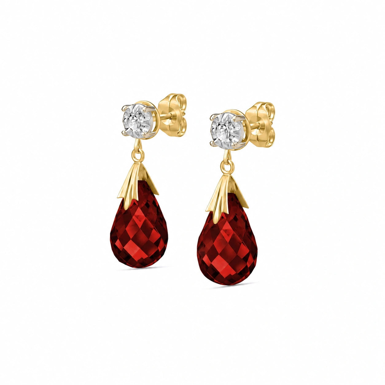 Yellow Gold Garnet & Diamond — Mariageltrude
