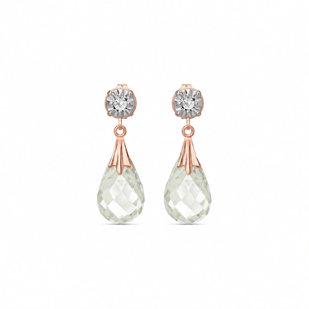 Rose Gold White Topaz & Diamond — Mariageltrude