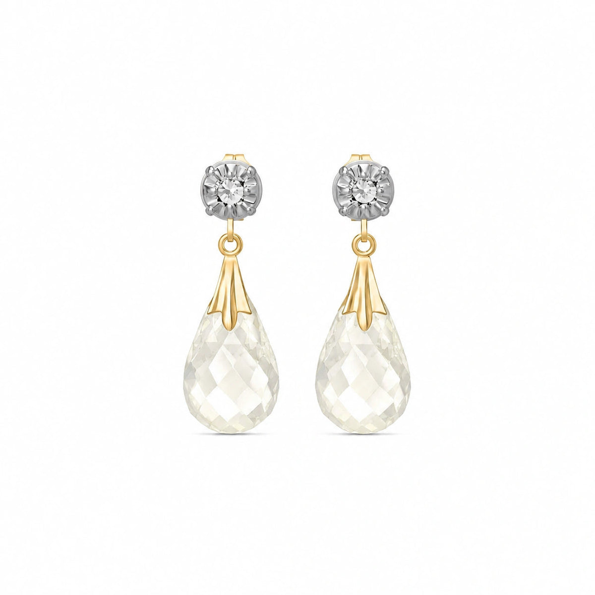Yellow Gold White Topaz & Diamond — Mariageltrude