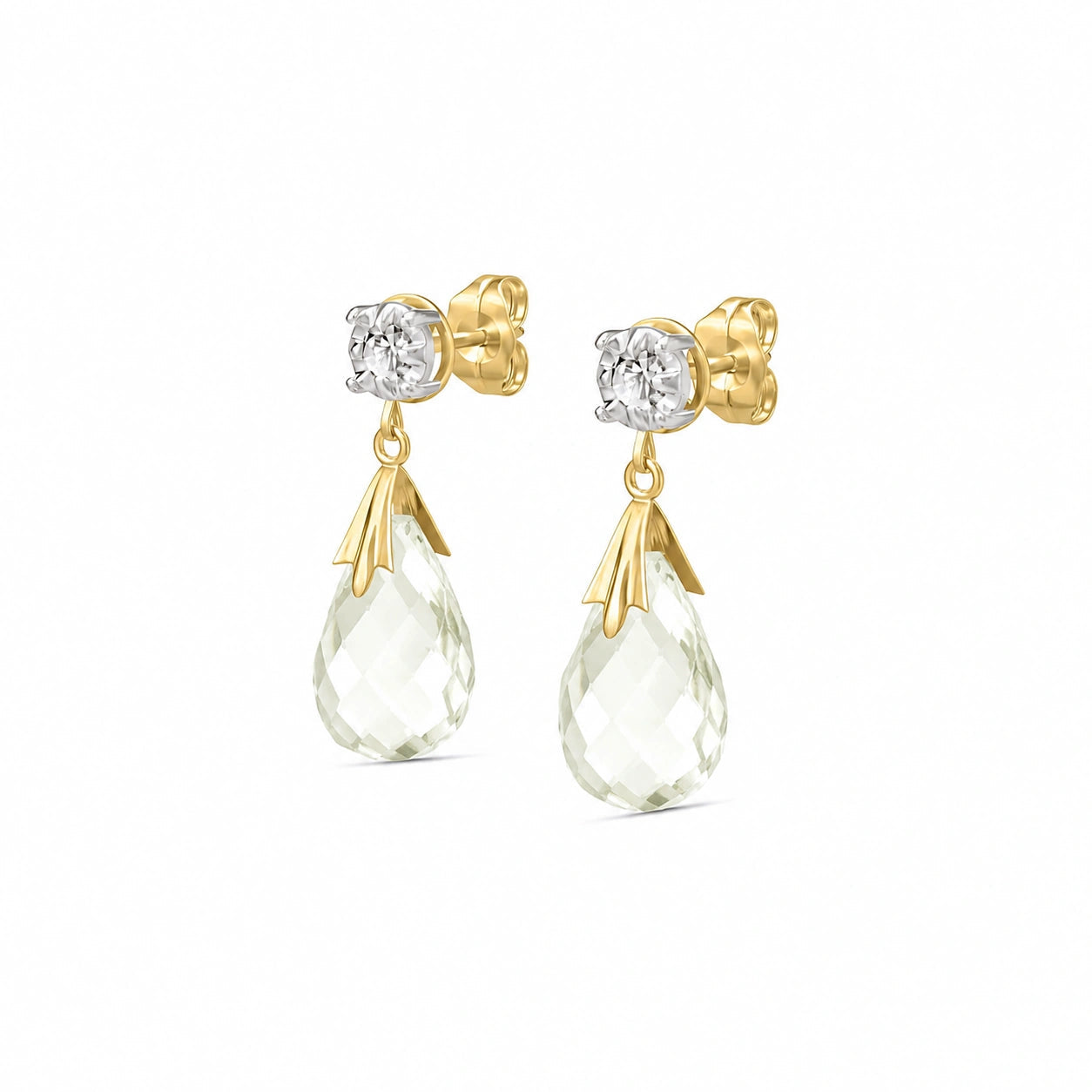 Yellow Gold White Topaz & Diamond — Mariageltrude