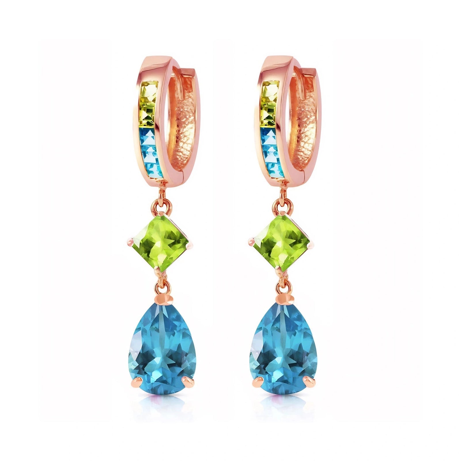 Rose Gold Blue Topaz & Peridot — Mariagemma